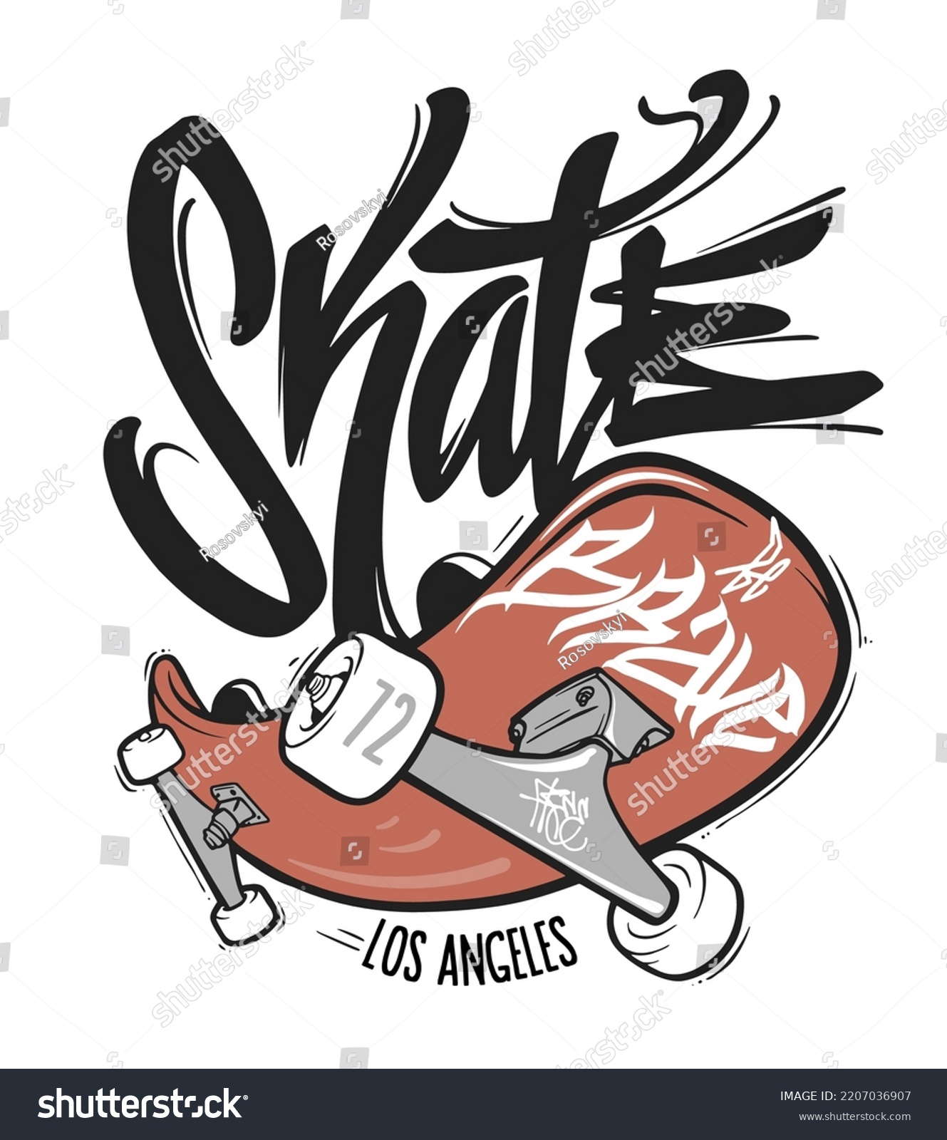 Skate board typography  t-shirt graphics  vectors design
