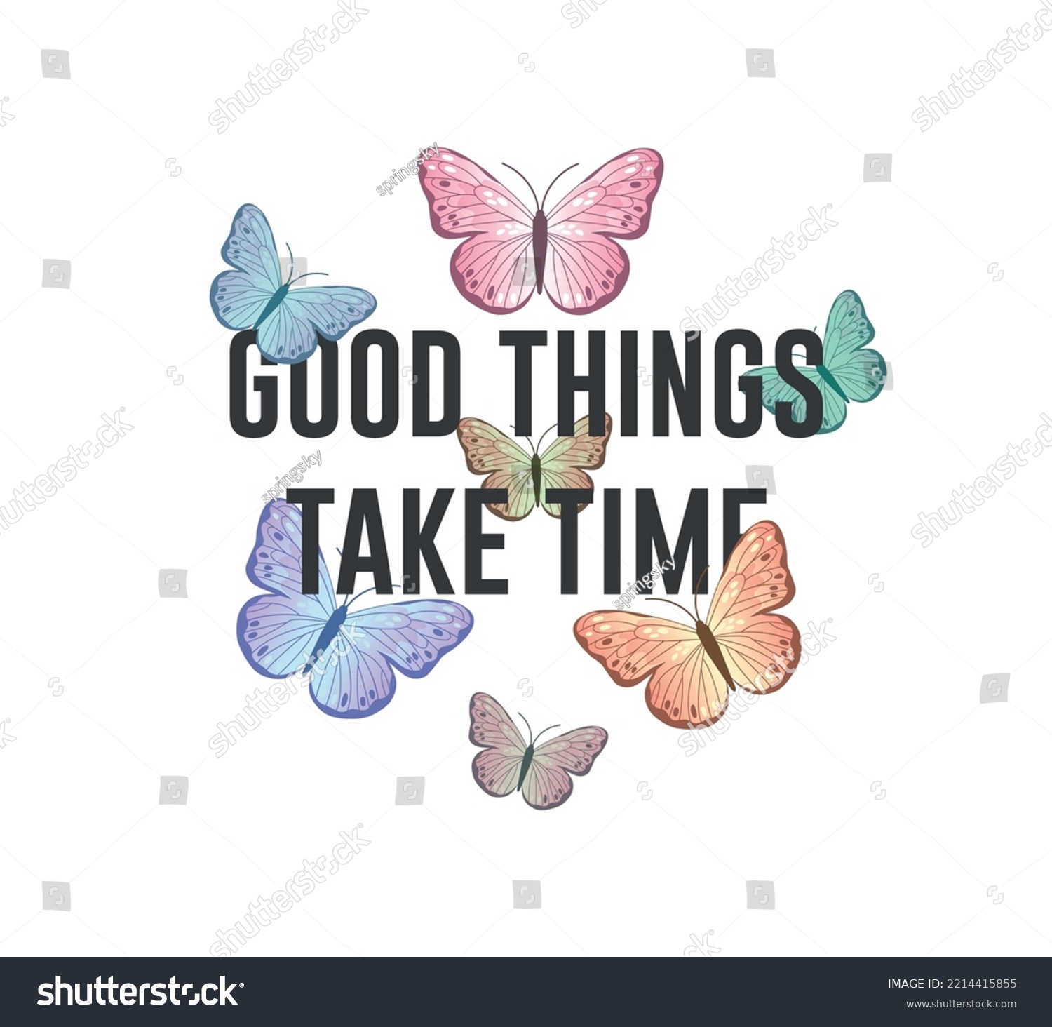 Decorative Inspirational Quote with Butterfly Illustration  Vector Design for Fashion and Poster Prints  Card  Sticker  Wall Art  Positive Quote  Inspirational Quote  Boho Butterfly