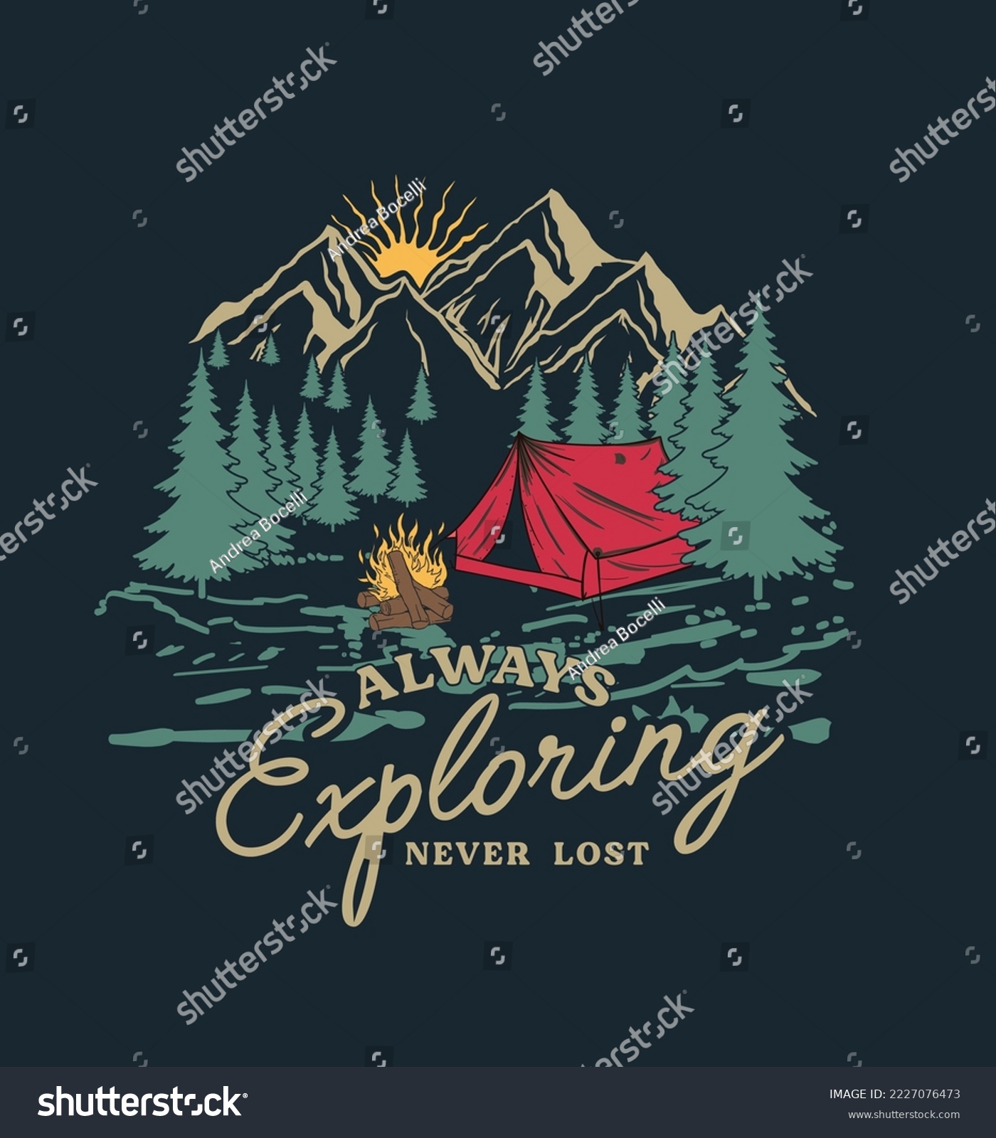 college. camping tent. vintage tee print design. camping and outdoor adventure vintage emblems.
