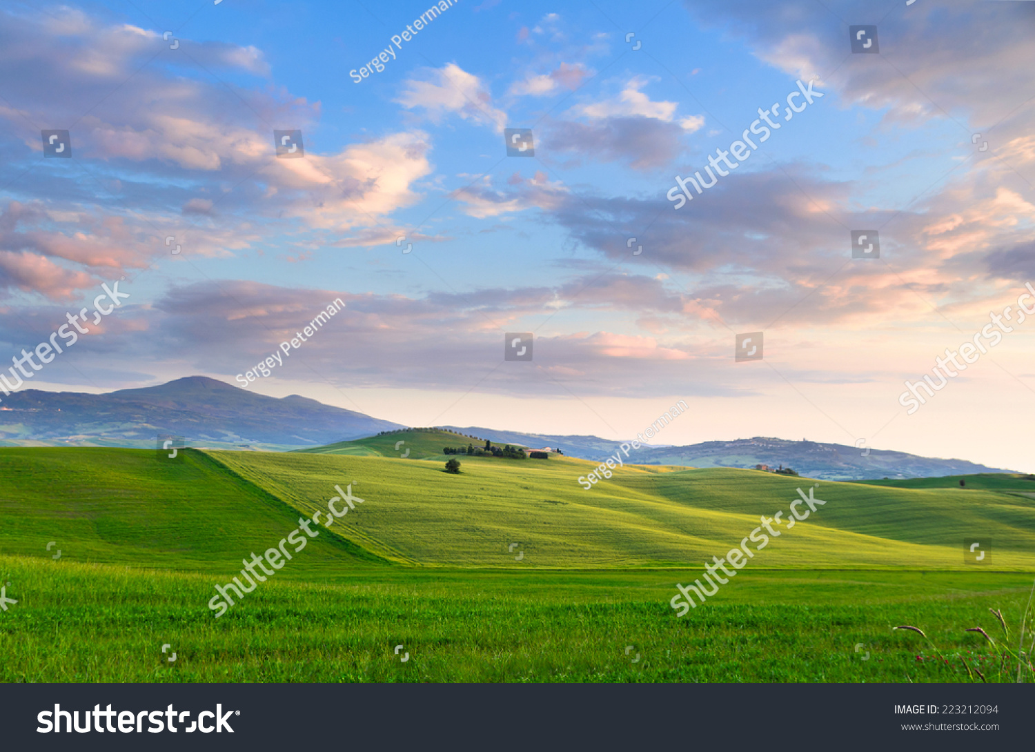 sunset Tuscany landscape  Toscana  Italy