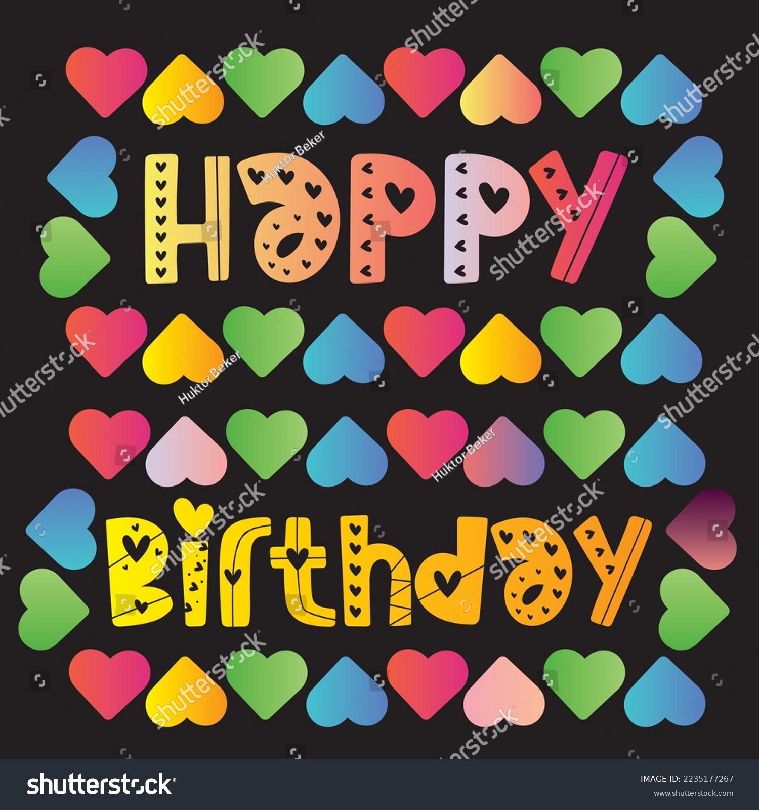 happy birthday text design vector image