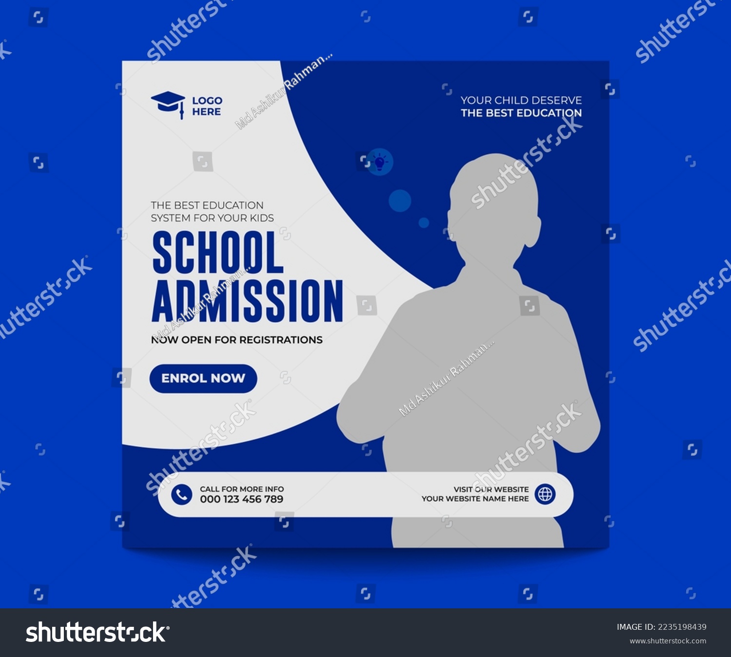 School Admission Social Media Post Design Template