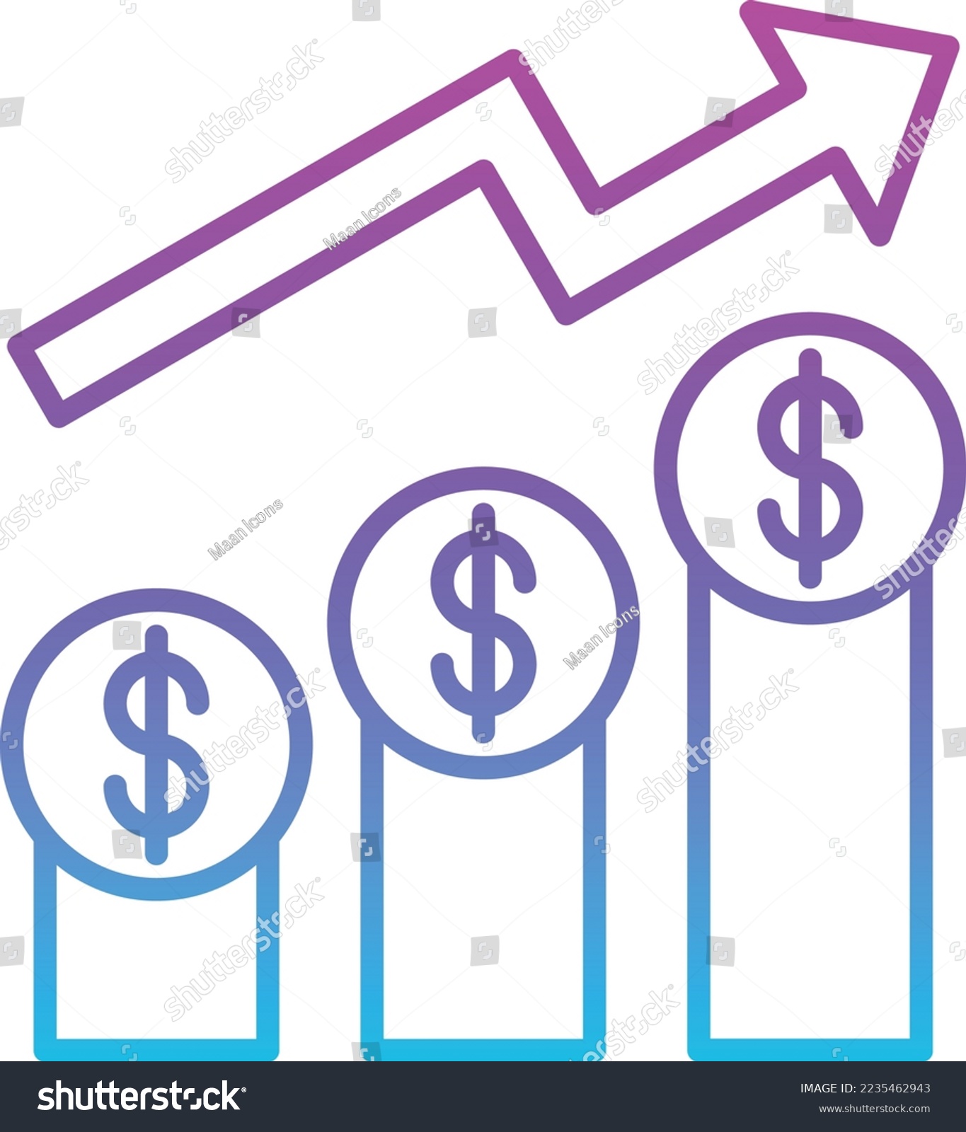 Profits vector icon. Can be used for printing  mobile and web applications.