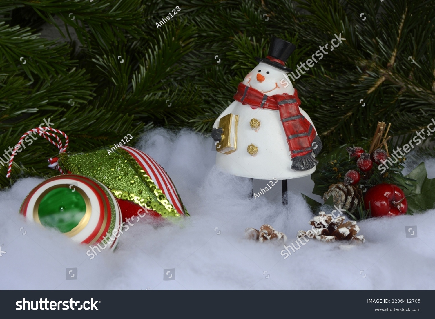 Snowman Christmas Christmas Balls Balls Pine Cone