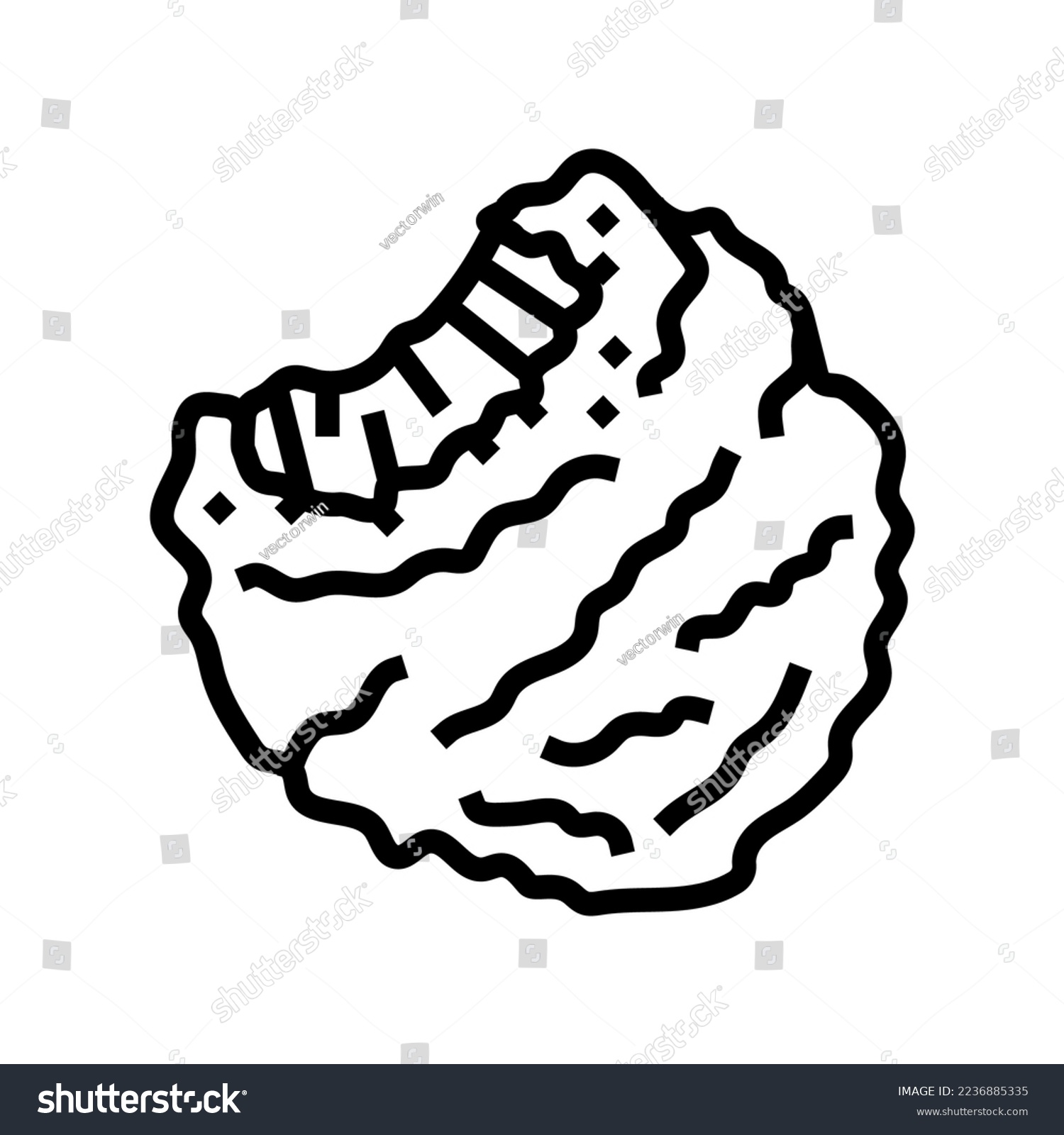 nugget chicken fried line icon vector. nugget chicken fried sign