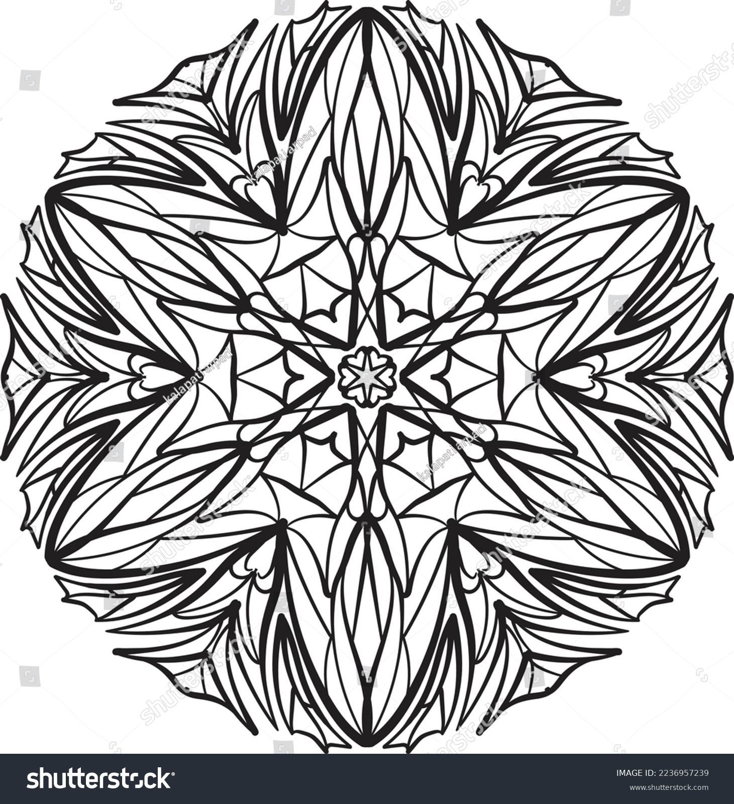 Peaceful mandala coloring spiritual therapy