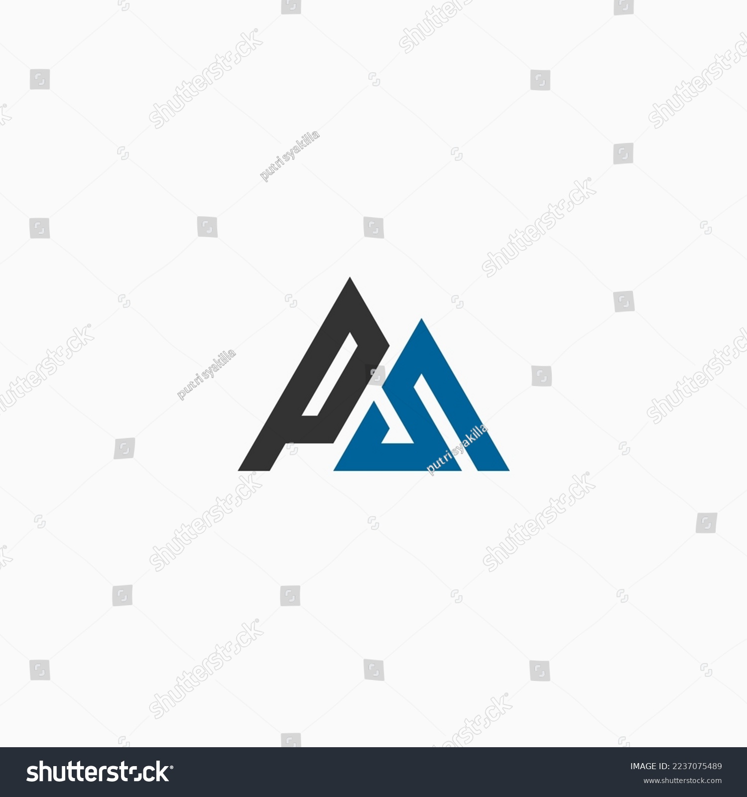letter ps mountains logo design vector illustration template