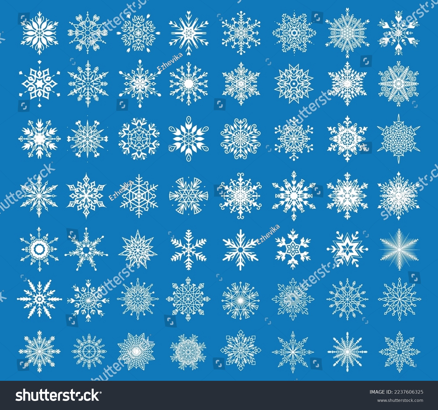 Set of  decorative  snowflakes. Snowflakes icon. Vector illustration.
