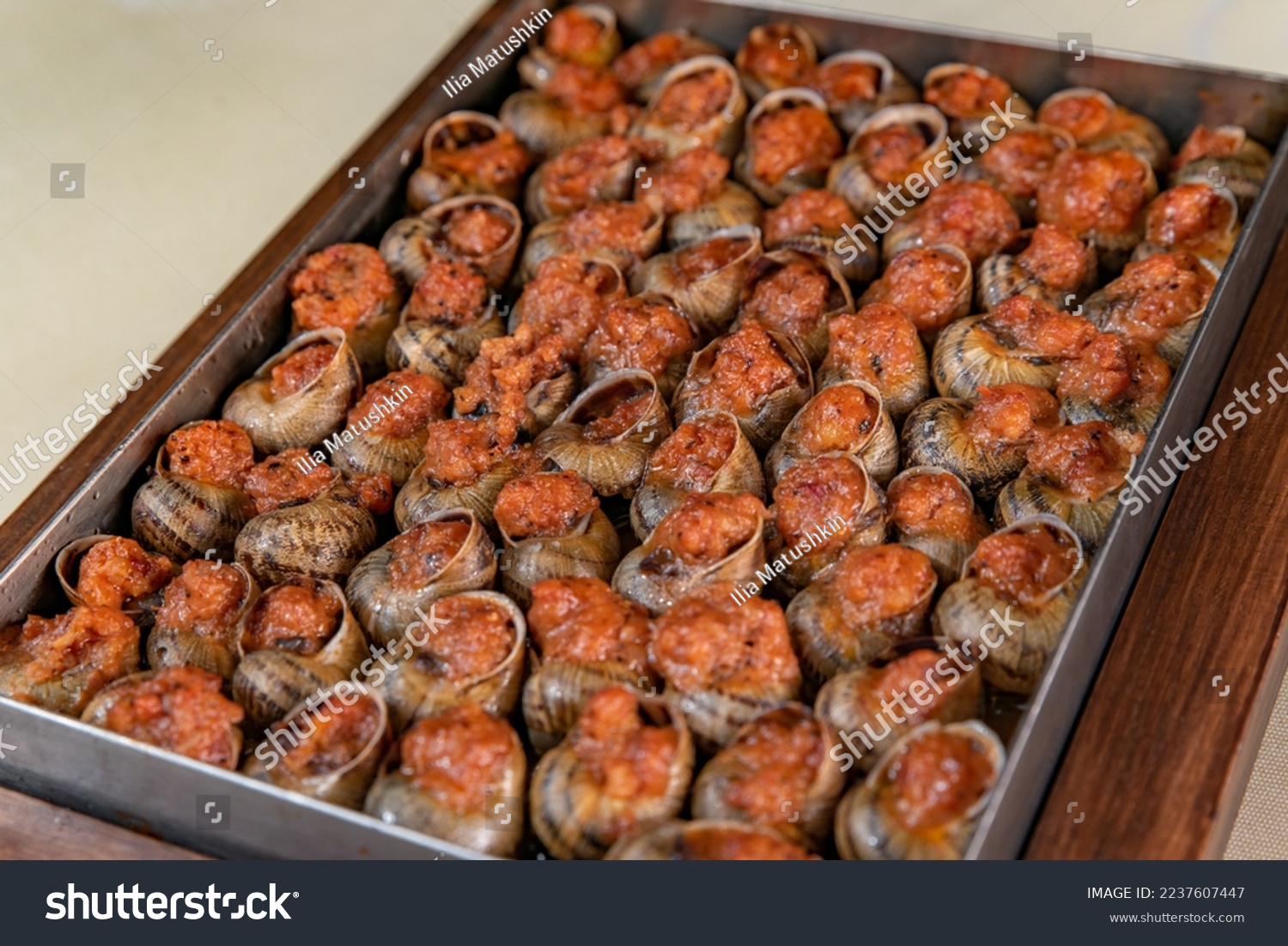 Spanish dish - baked snails in sauce