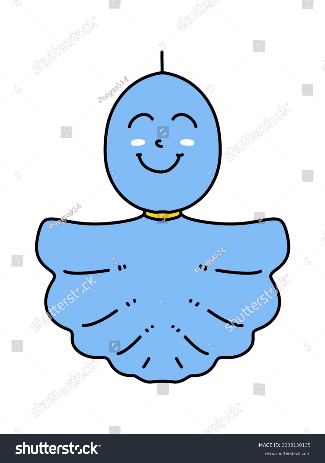 cute doll cartoon on white background
