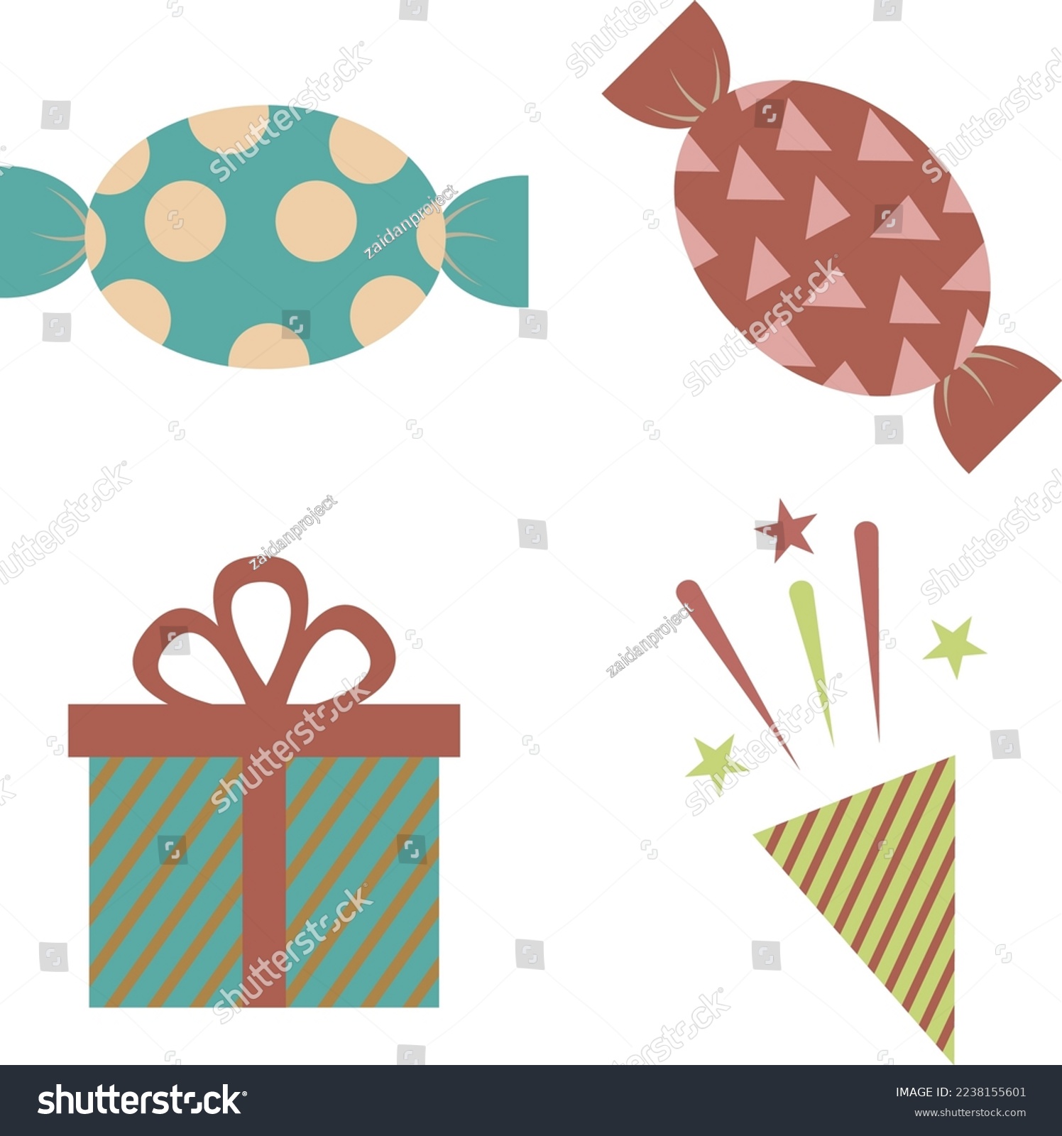 Collection of birthday party elements for template design