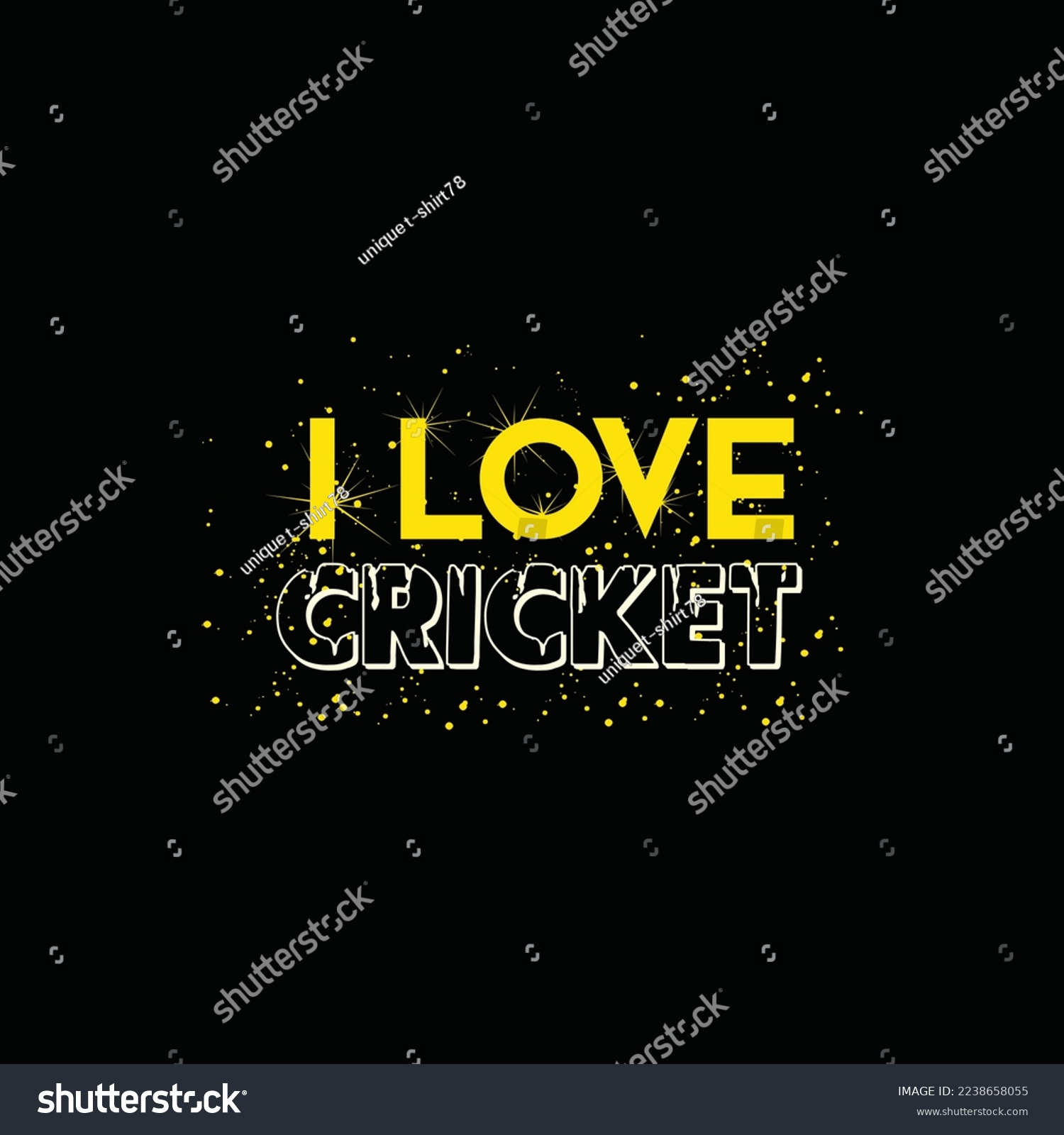 I love Cricket  vector t-shirt design. Cricket t-shirt design. Can be used for Print mugs  sticker designs  greeting cards  posters  bags  and t-shirts.