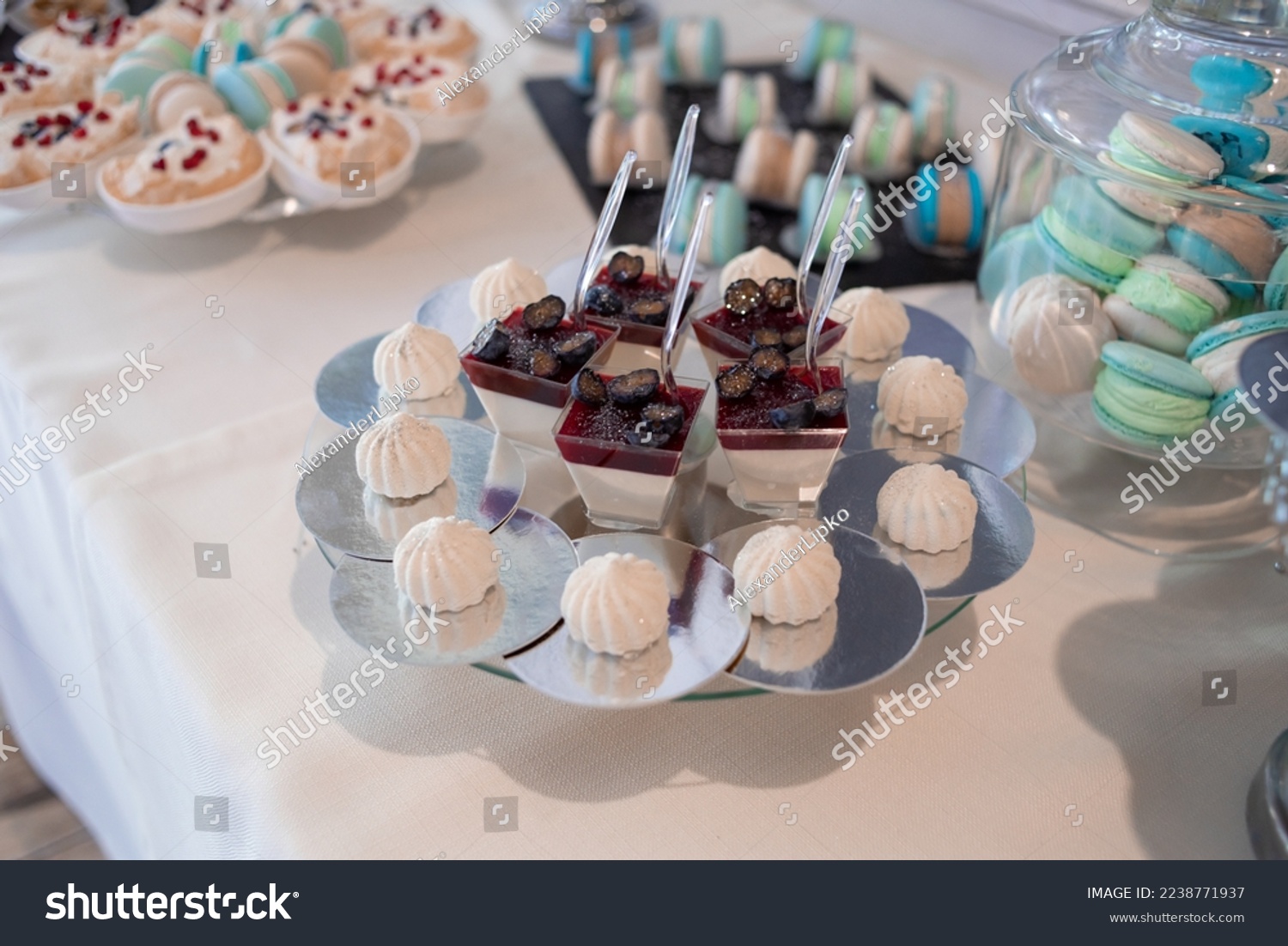 Candy bar at a wedding with different sweets