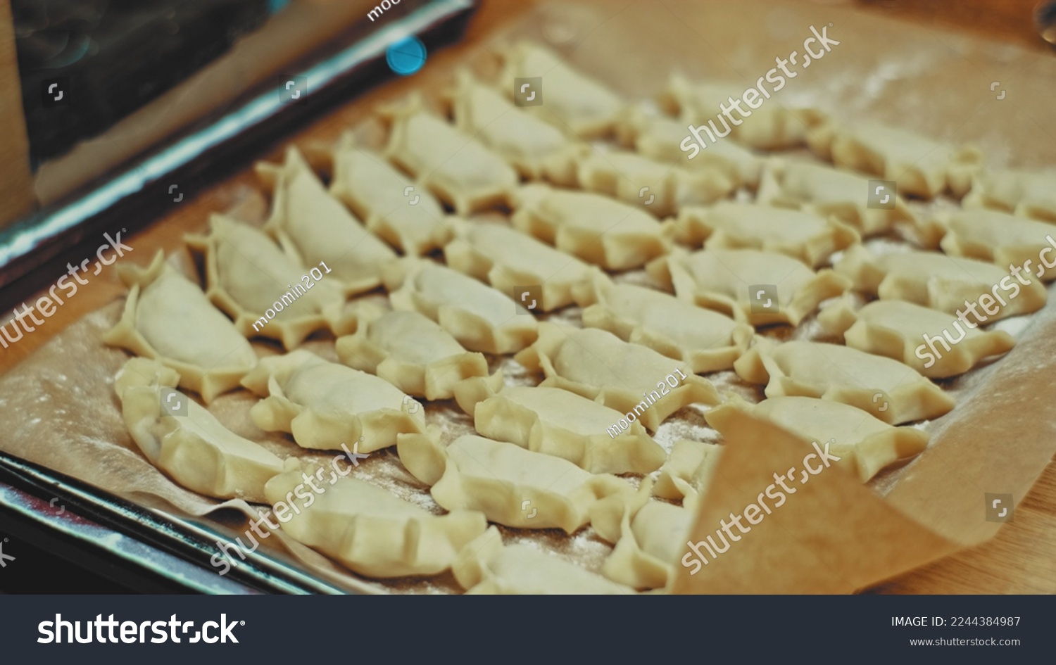 Traditional Polish Dumplings Prepared for Cooking in Boiling Water