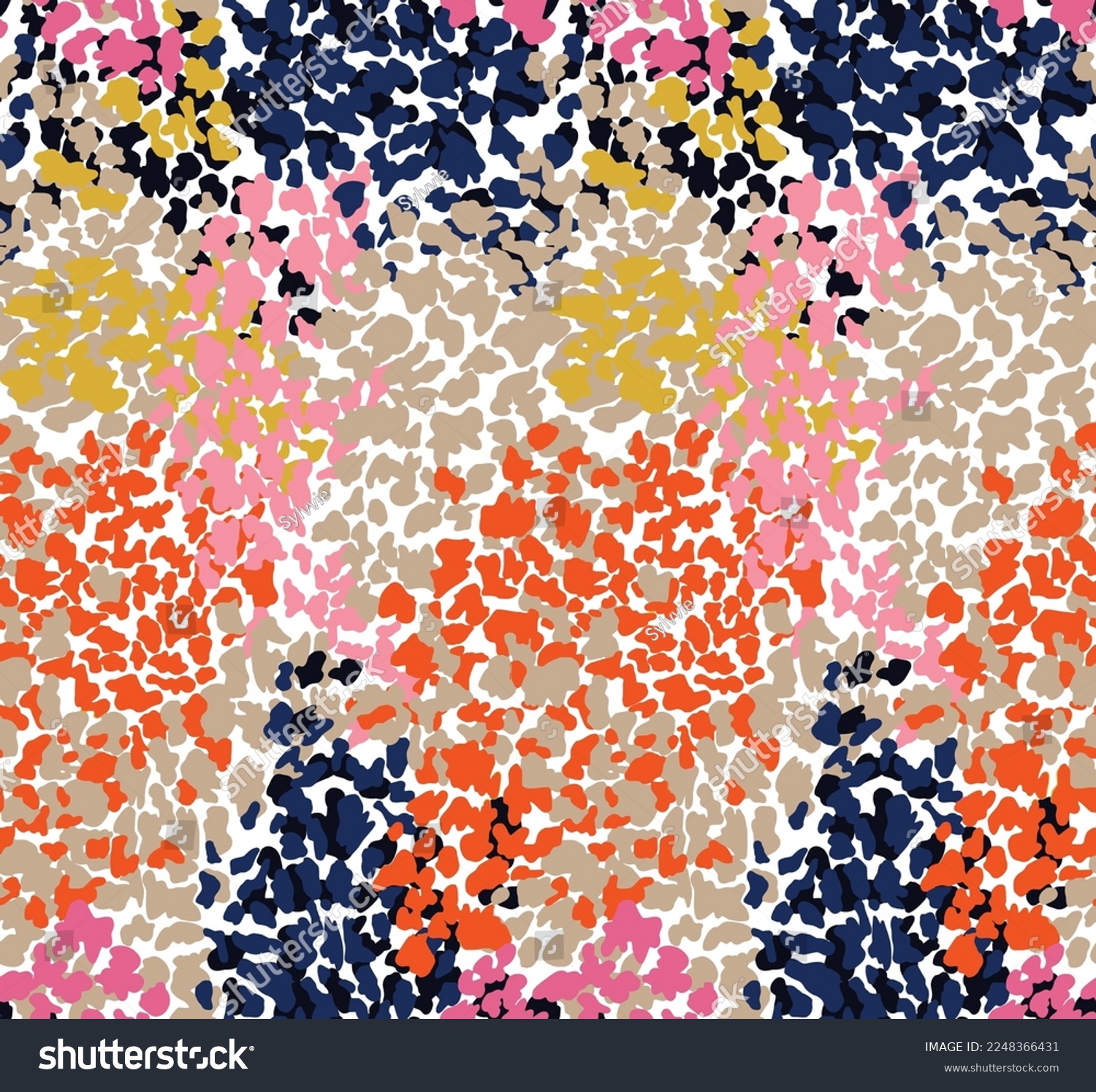 Seamless vector abstract pattern with animals design and doodle elements. Hand drawn colorful abstract spots. Vivid animal design for fashion and interior textiles. Summer pattern ready to print