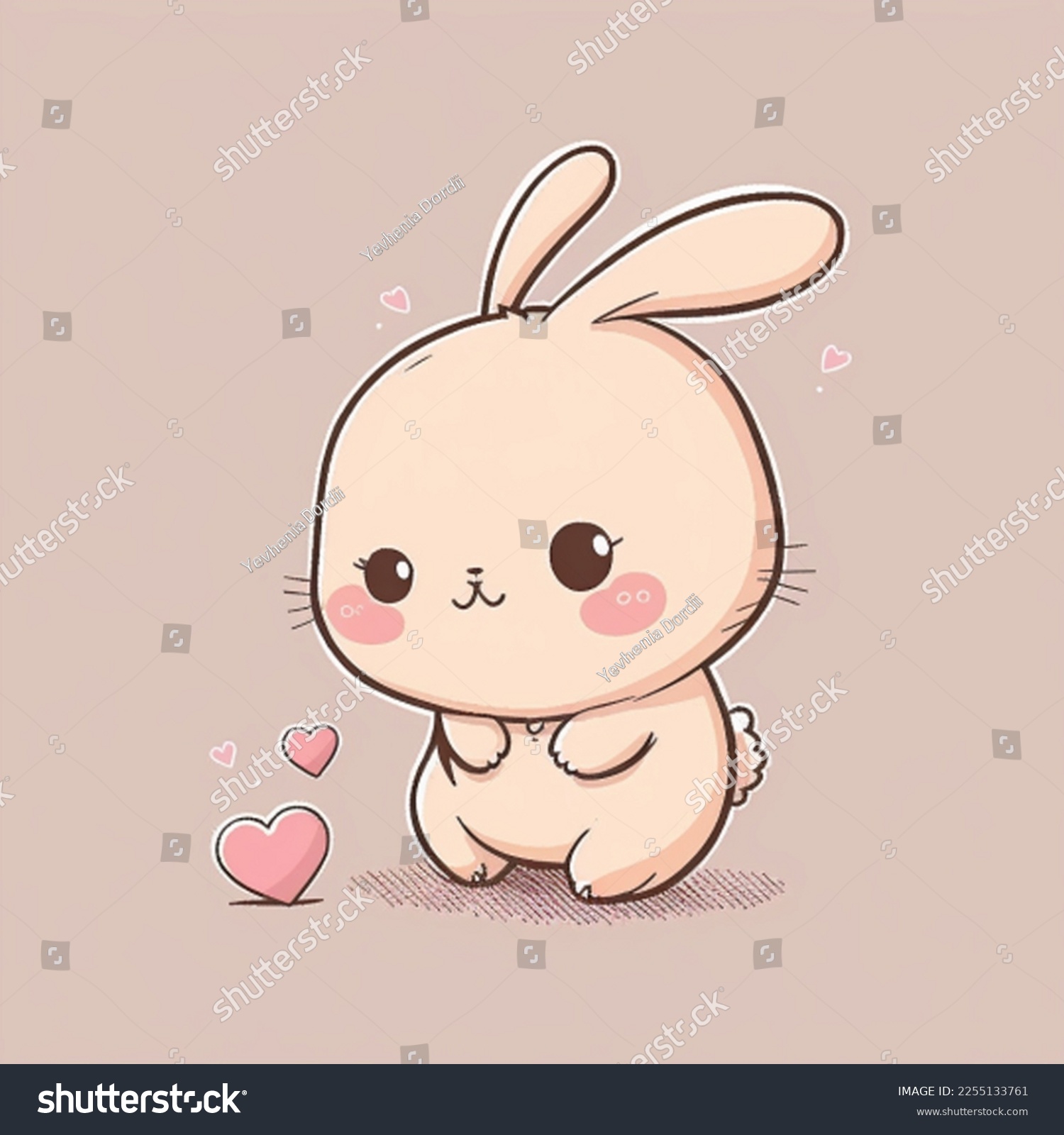 littlerabbitwithheartsdrawinginpinkcolourstheideafor