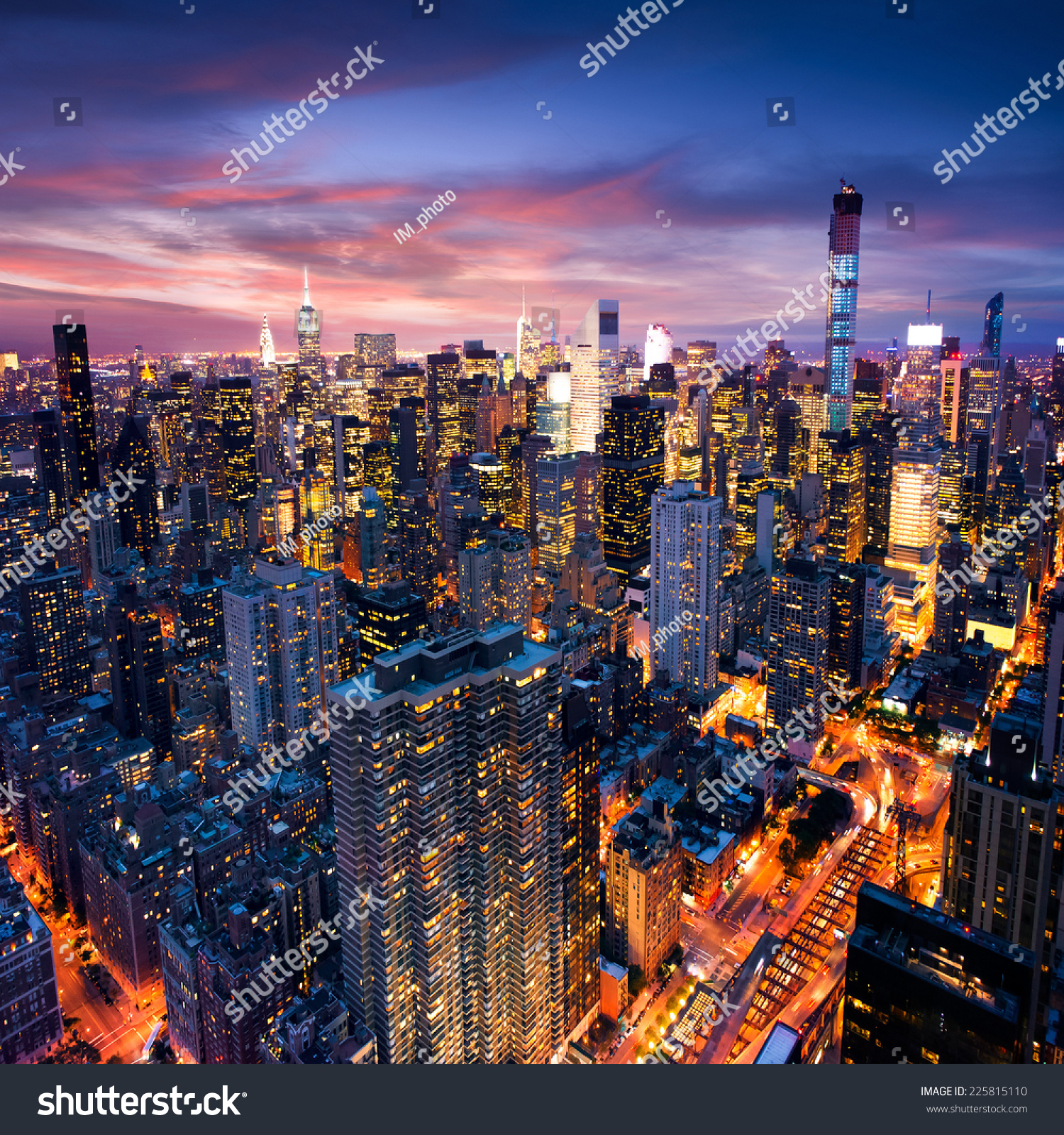 Big Apple after sunset - new york manhattan at night