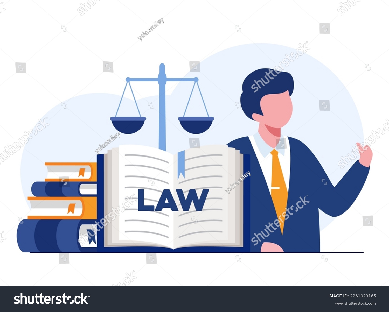Law and justice scenes. lawyer consulting client. Legal advice concept. Flat vector illustration and icons set.