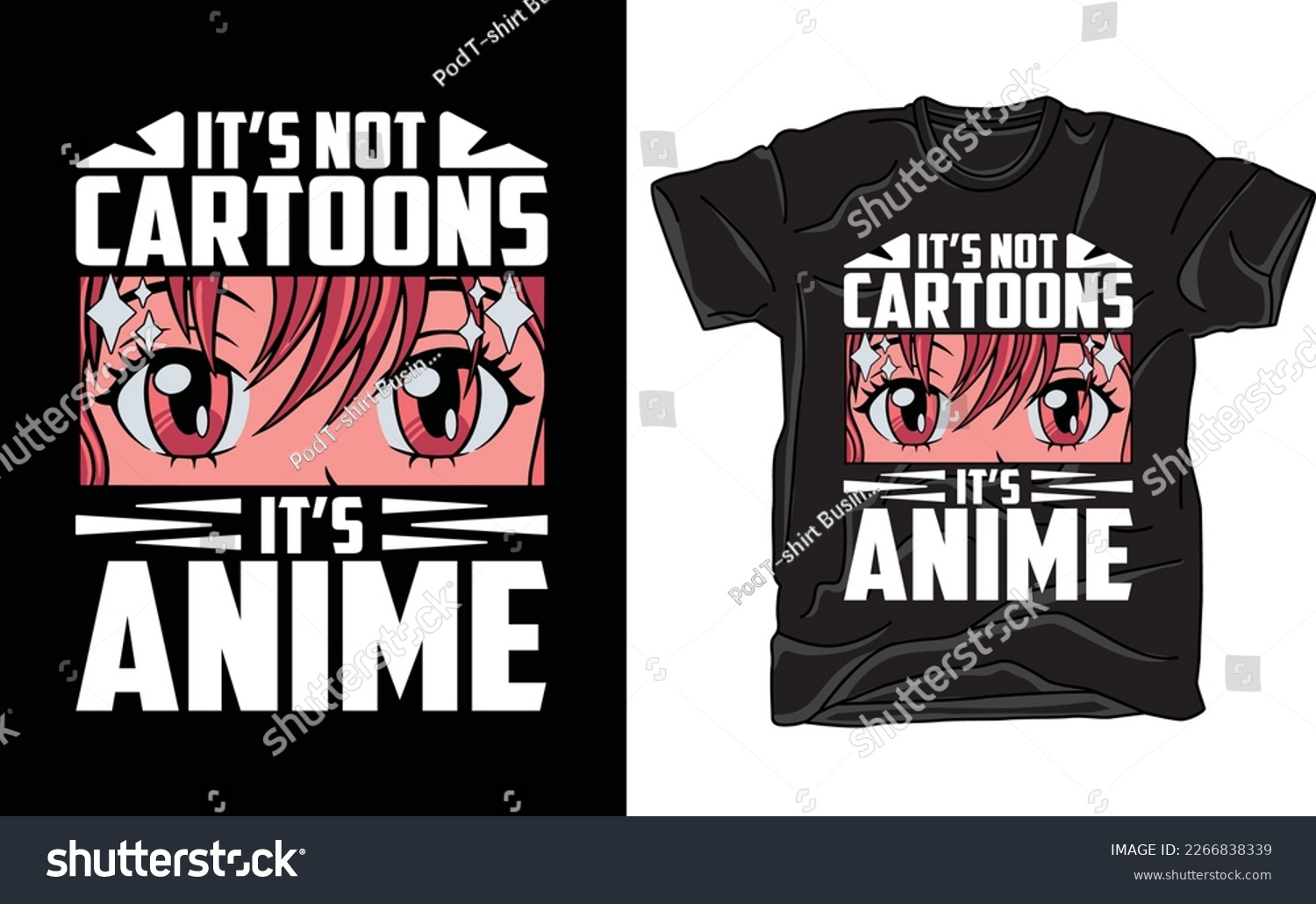 Cartoons Anime T shirt Design Vector