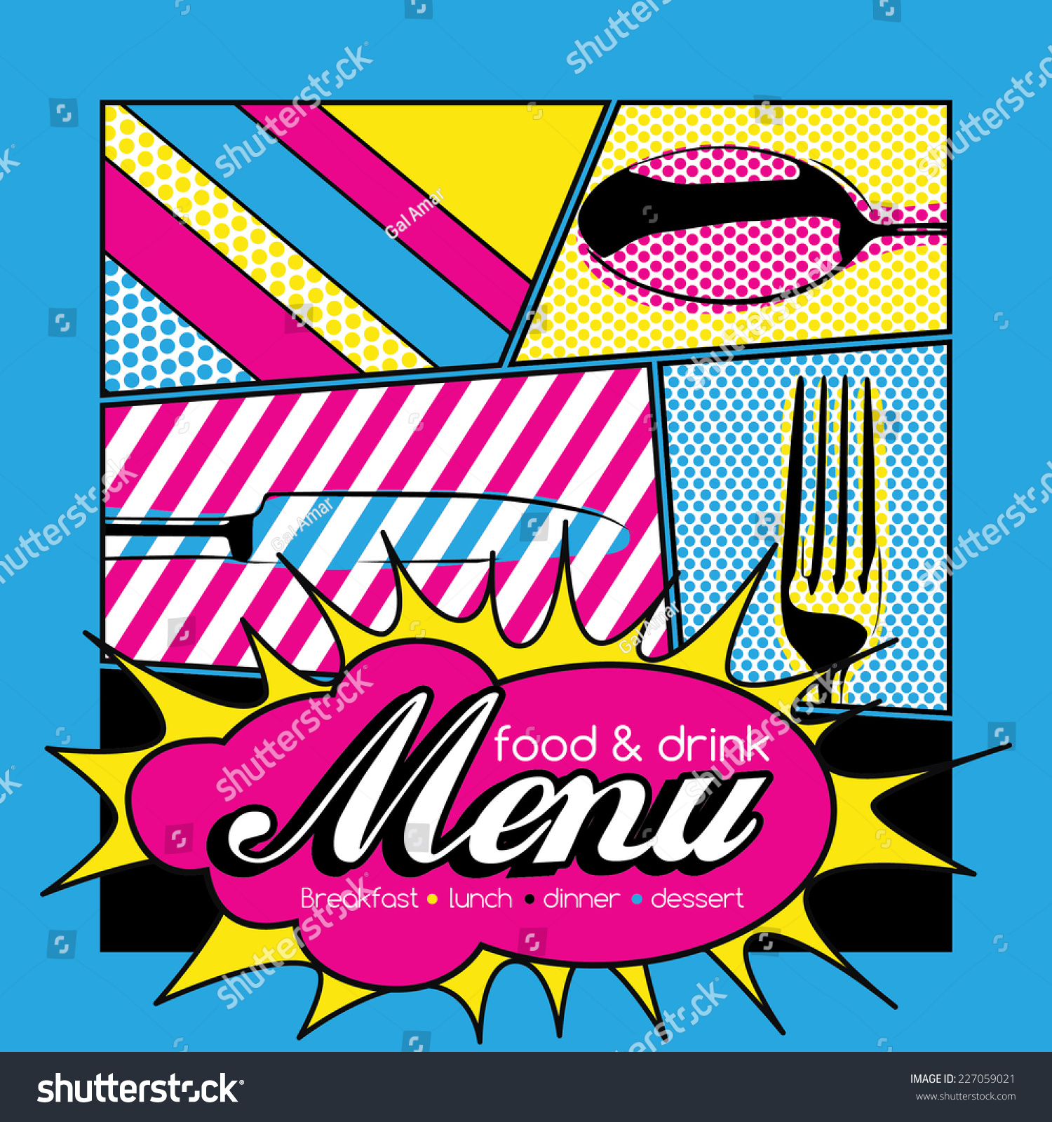 Restaurant Pop Art Menu Design - Food & Drink