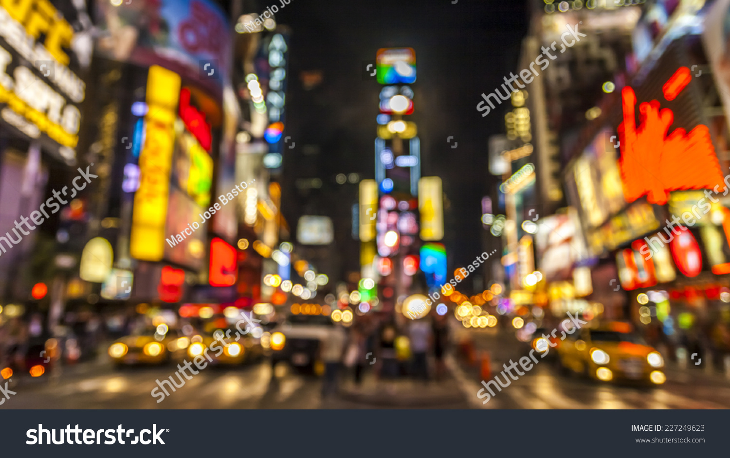 Abstract and conceptual view of New York city in the USA showcasing The lights of Times Square at night.