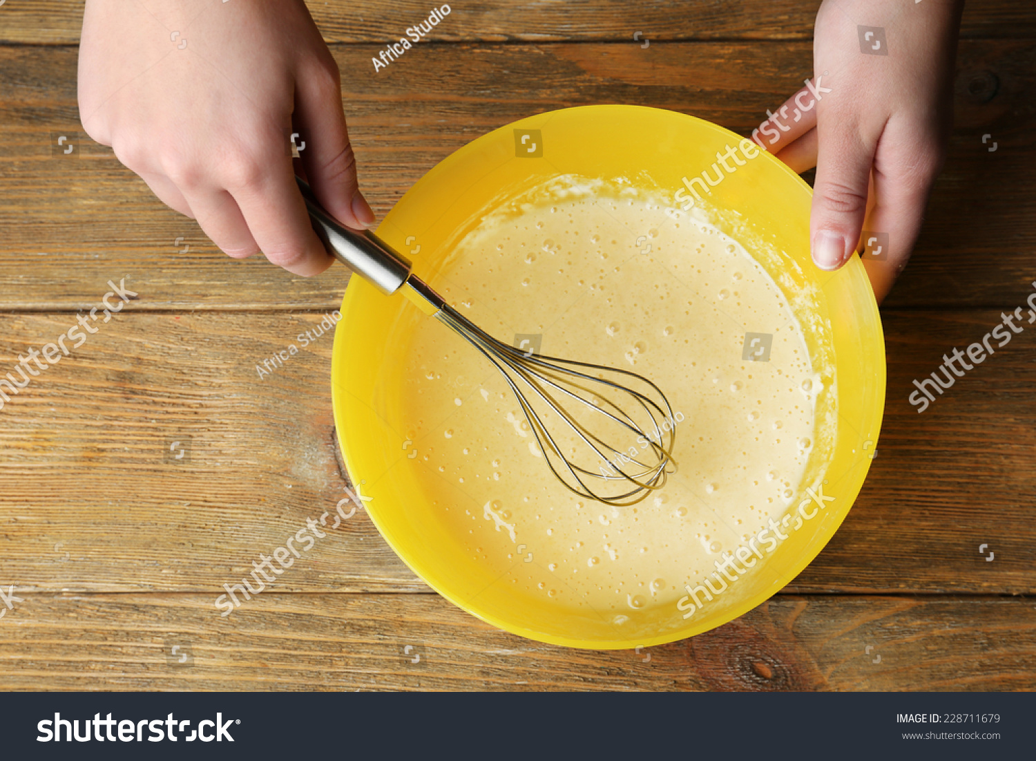 Preparing dough  mixing ingredients