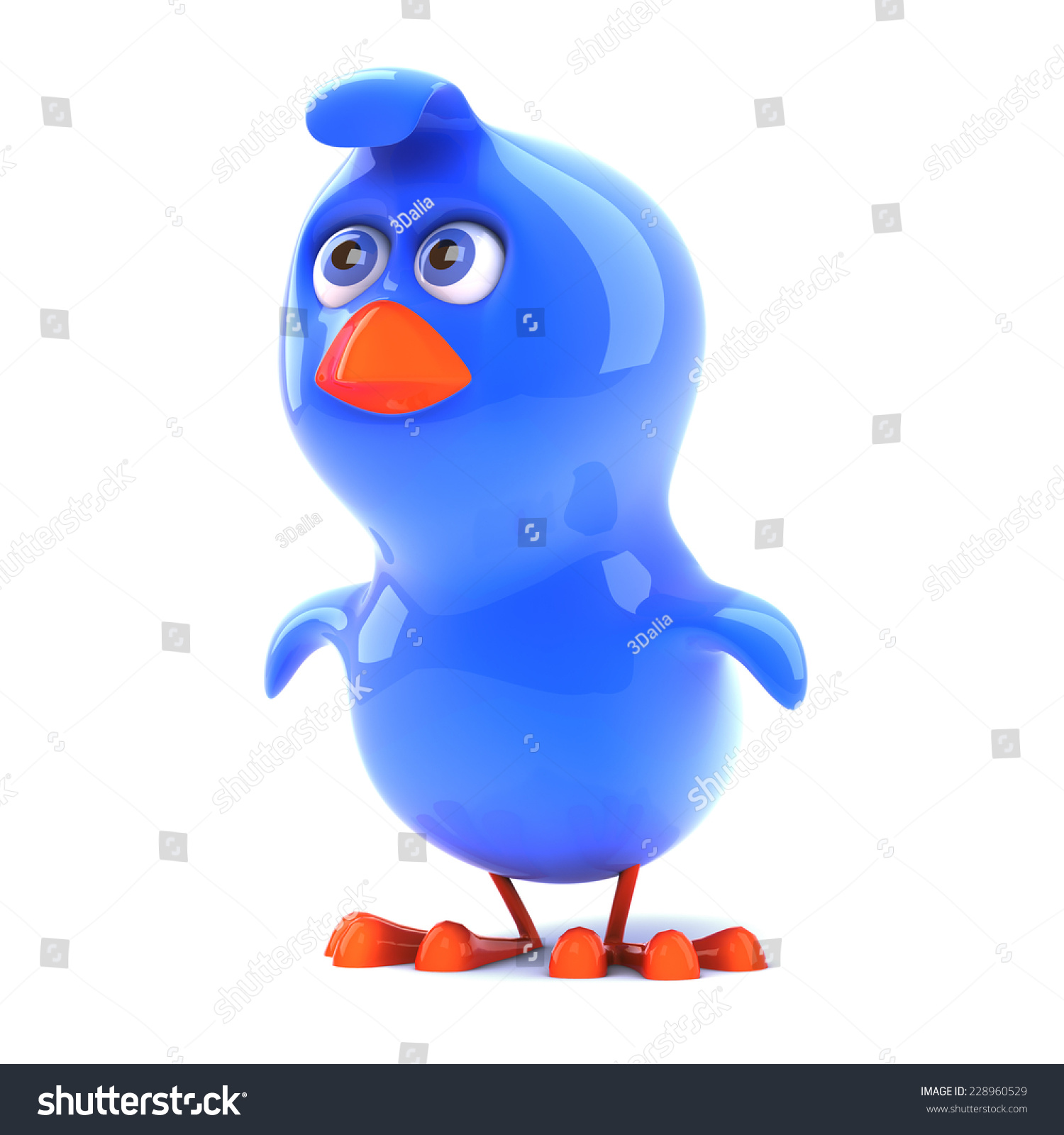 3d render of a blue bird