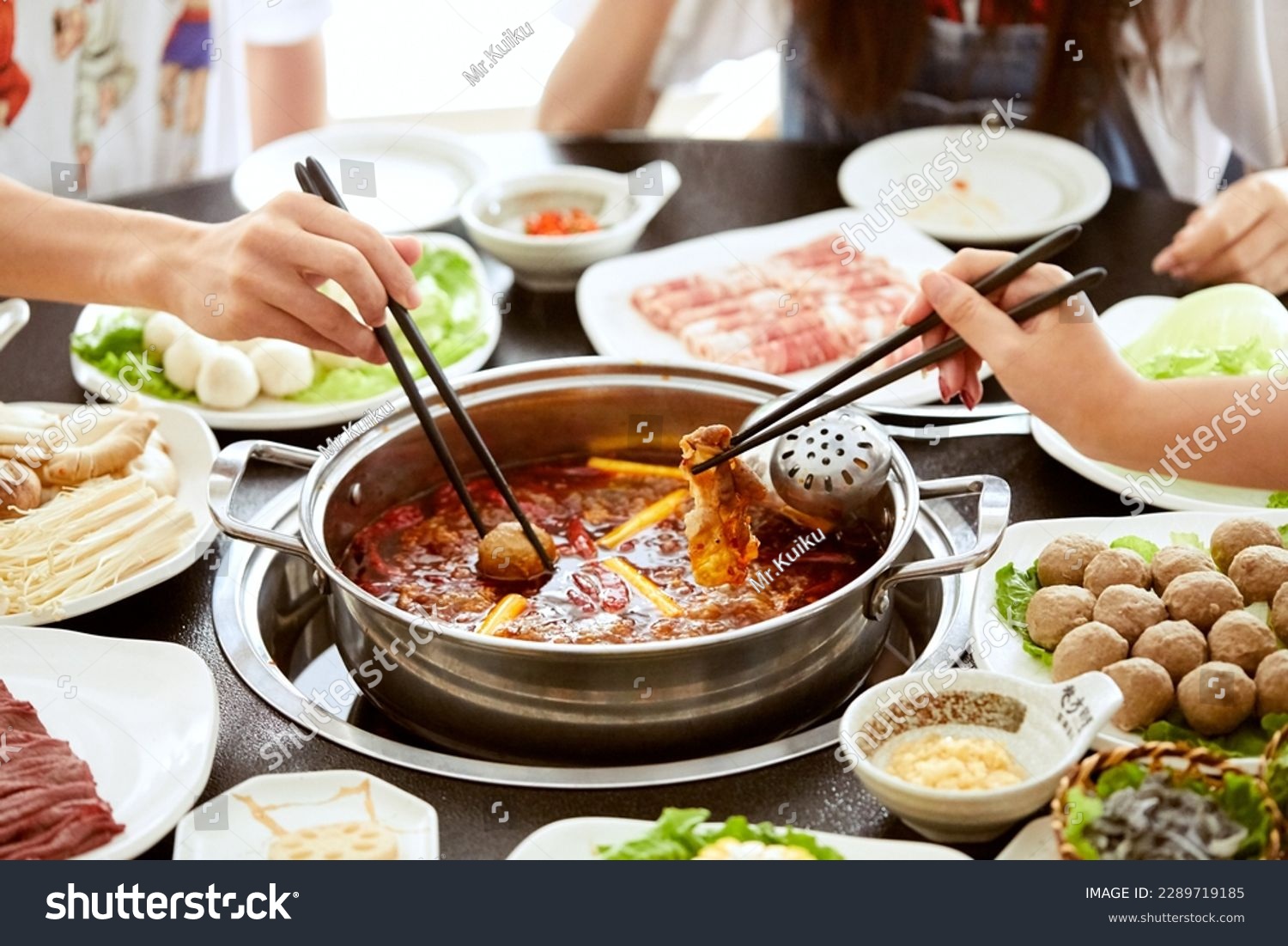 Hot Pot Chinese Catering Ingredients Shuan Hot Pot Closeup Poster