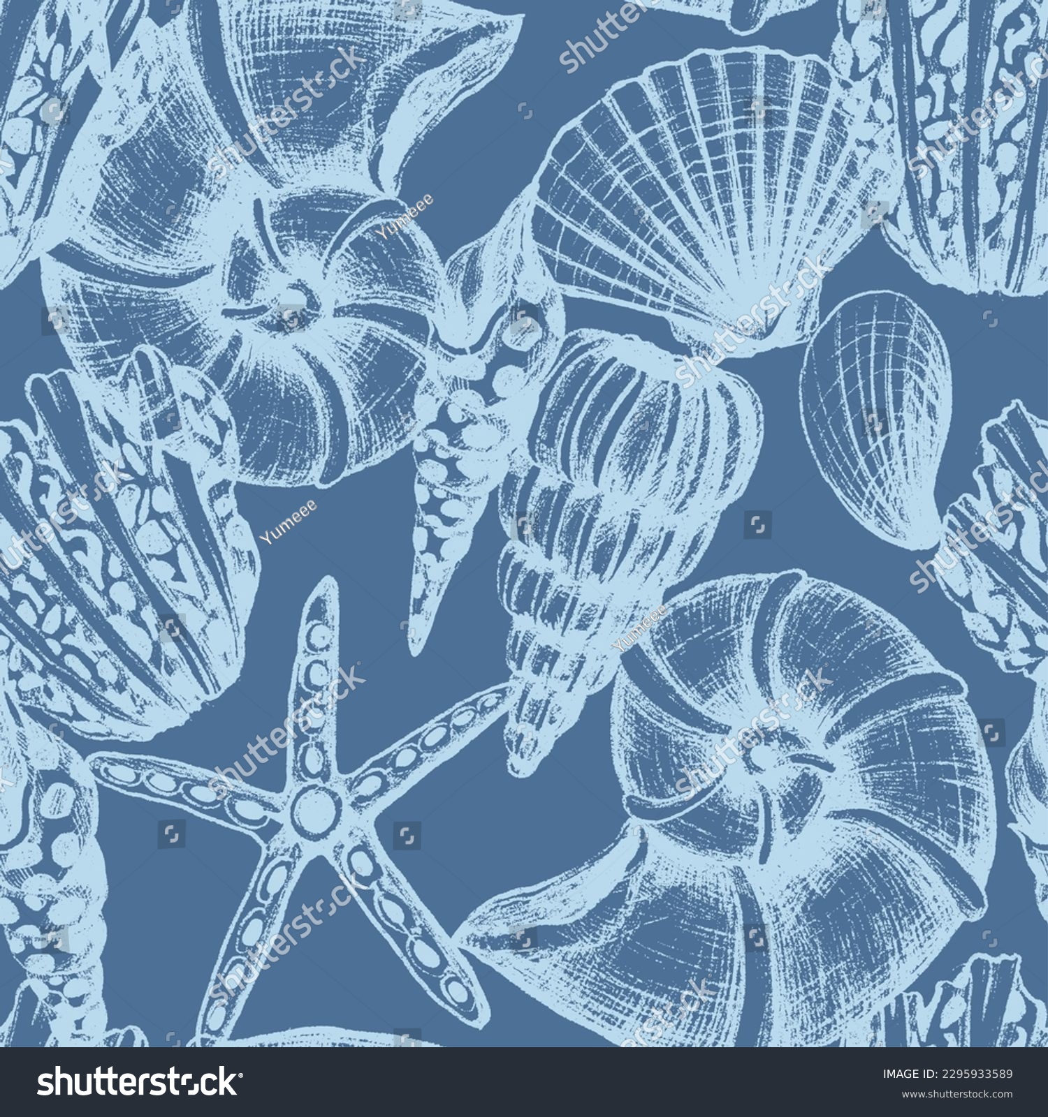 Shell String Graphic Seamless pattern with graphic shells. Vector_站酷海洛_正版图片_视频_字体_音乐素材交易平台_站 ...