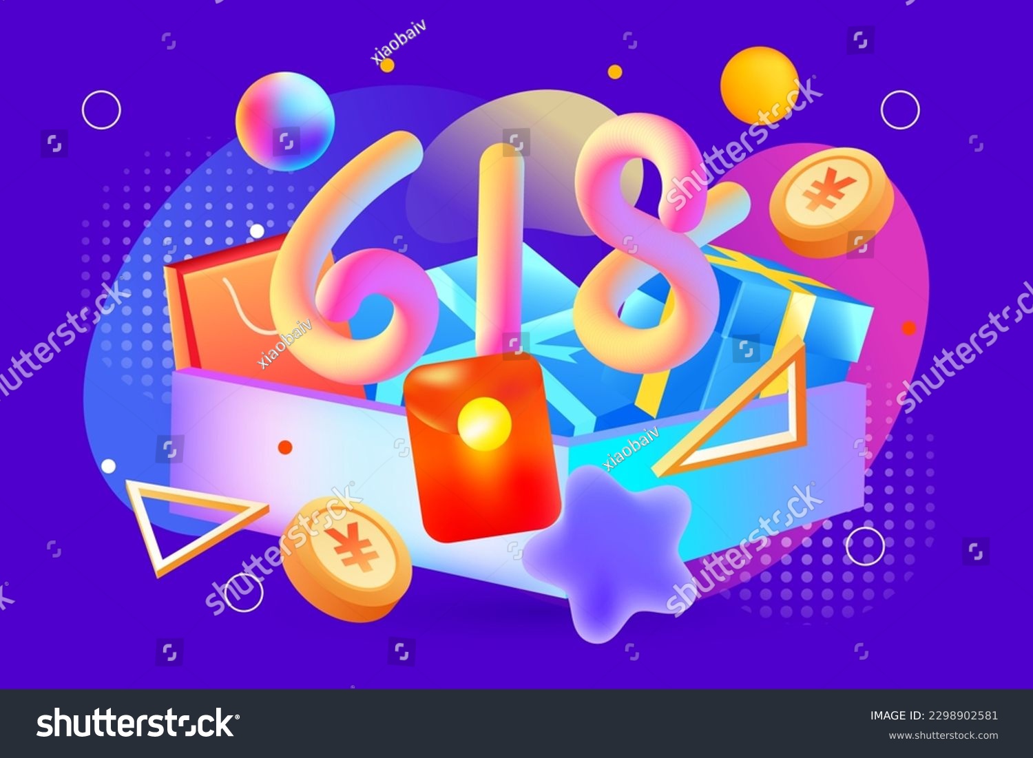 618 shopping festival e-commerce promotion  mid-year event promotion background  vector illustration