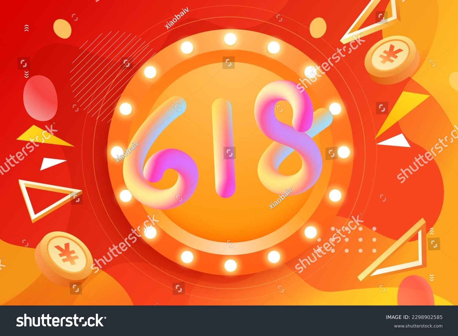 618 shopping festival e-commerce promotion  mid-year event promotion background  vector illustration