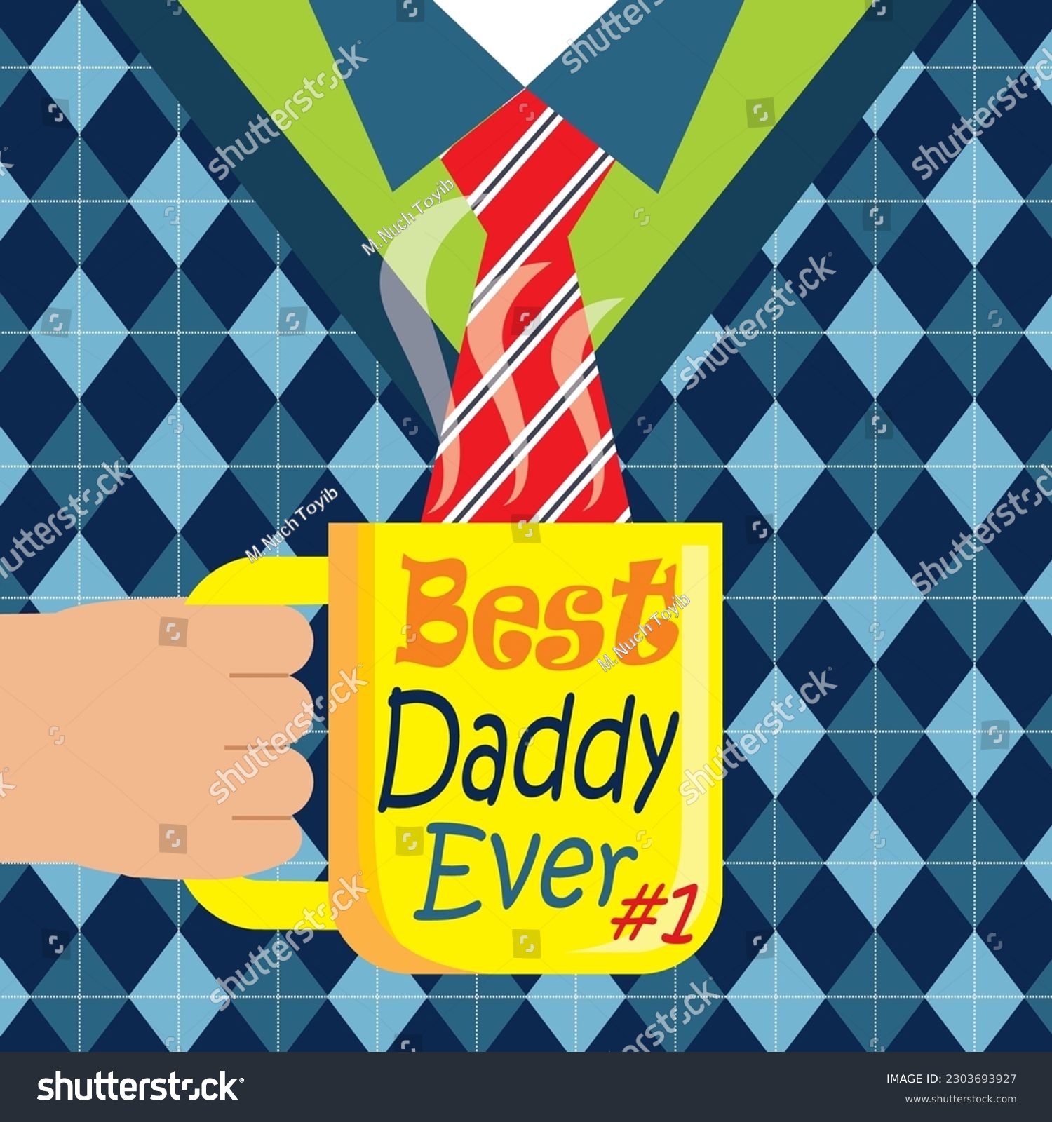 Happy father's day design with suit and a cup