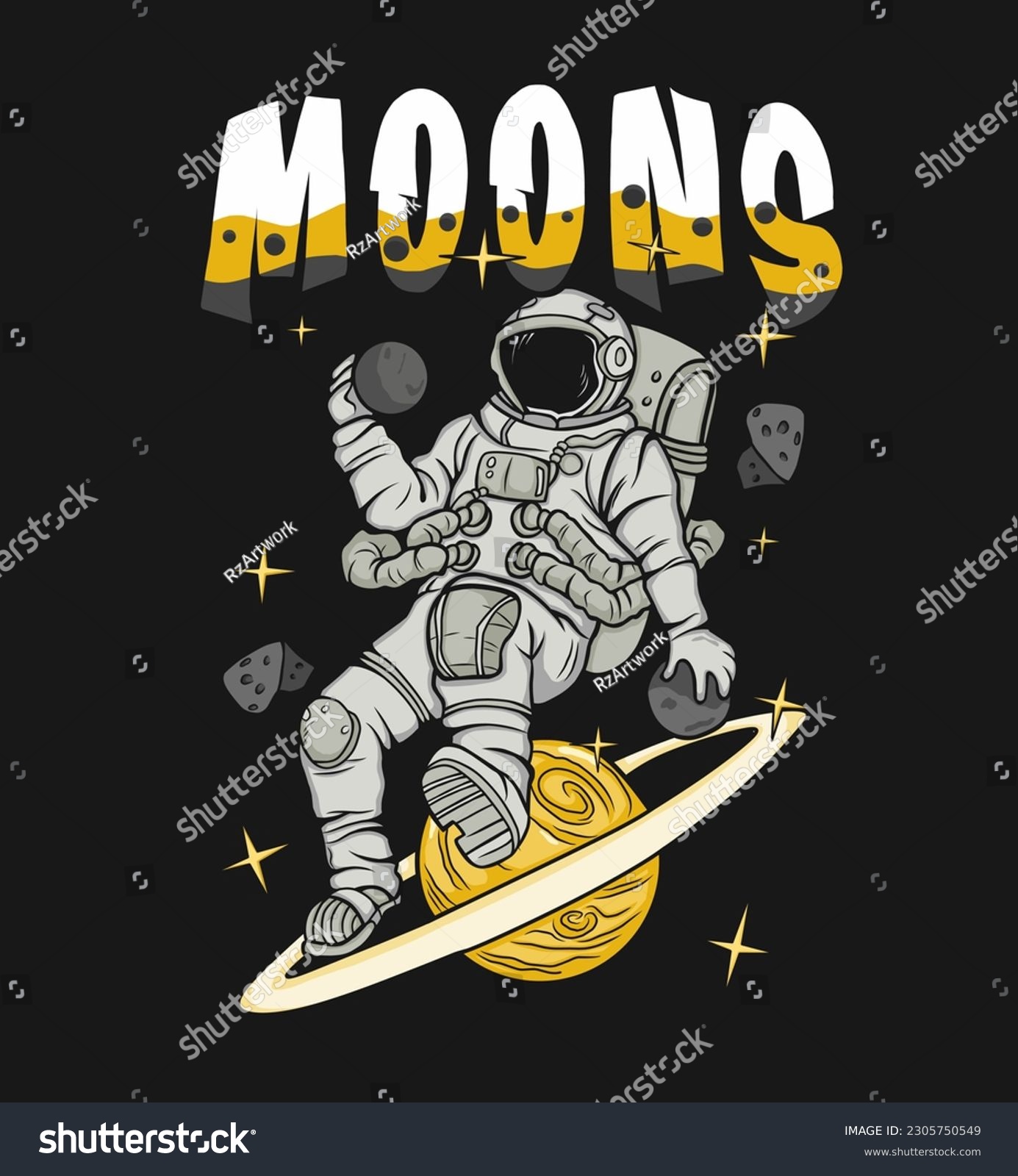 Tshirt design astronaut Vector art  illustration  and graphic