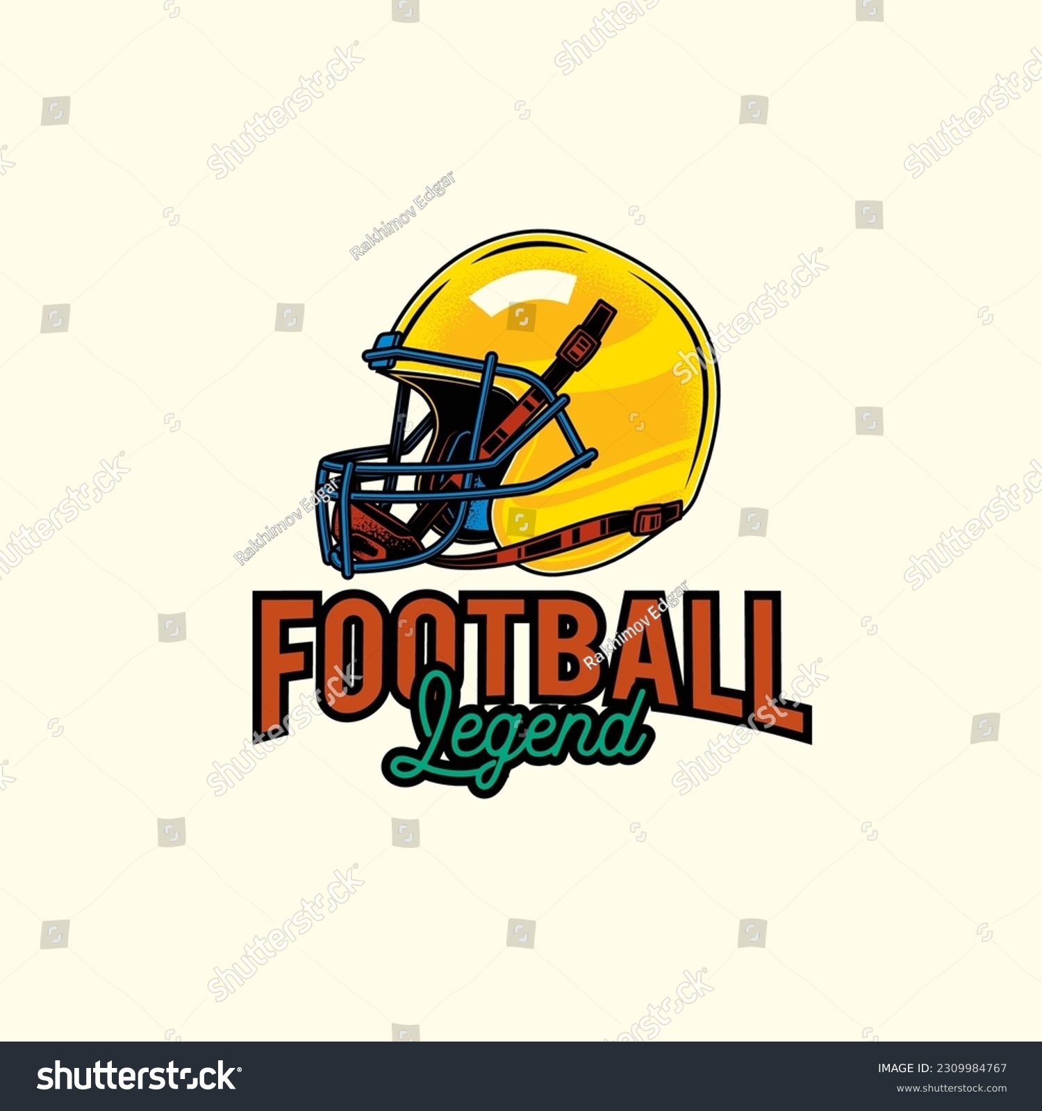 Original vector emblem of American football in retro style. T-shirt design  design element.