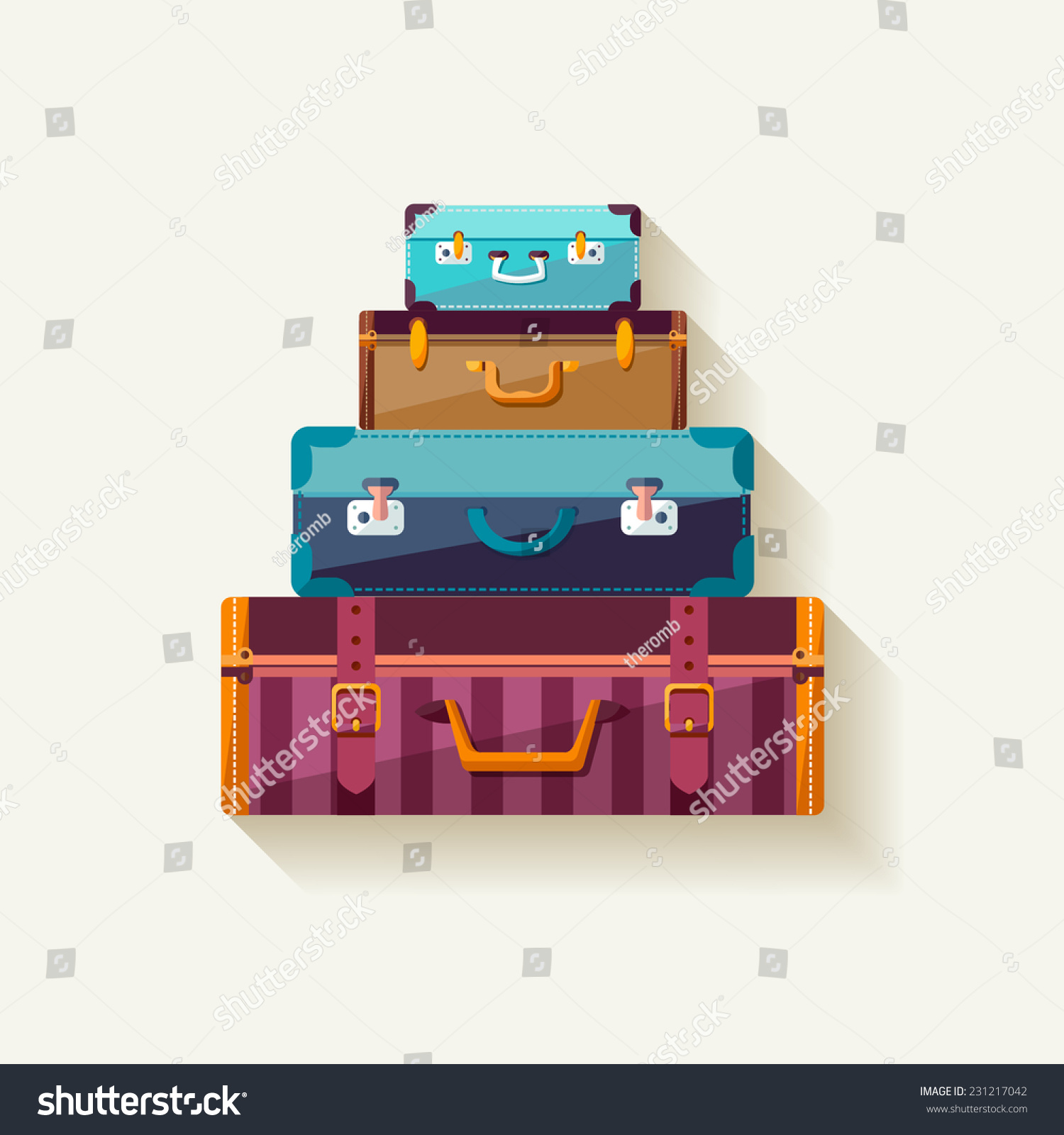 Mountain vintage suitcases. 