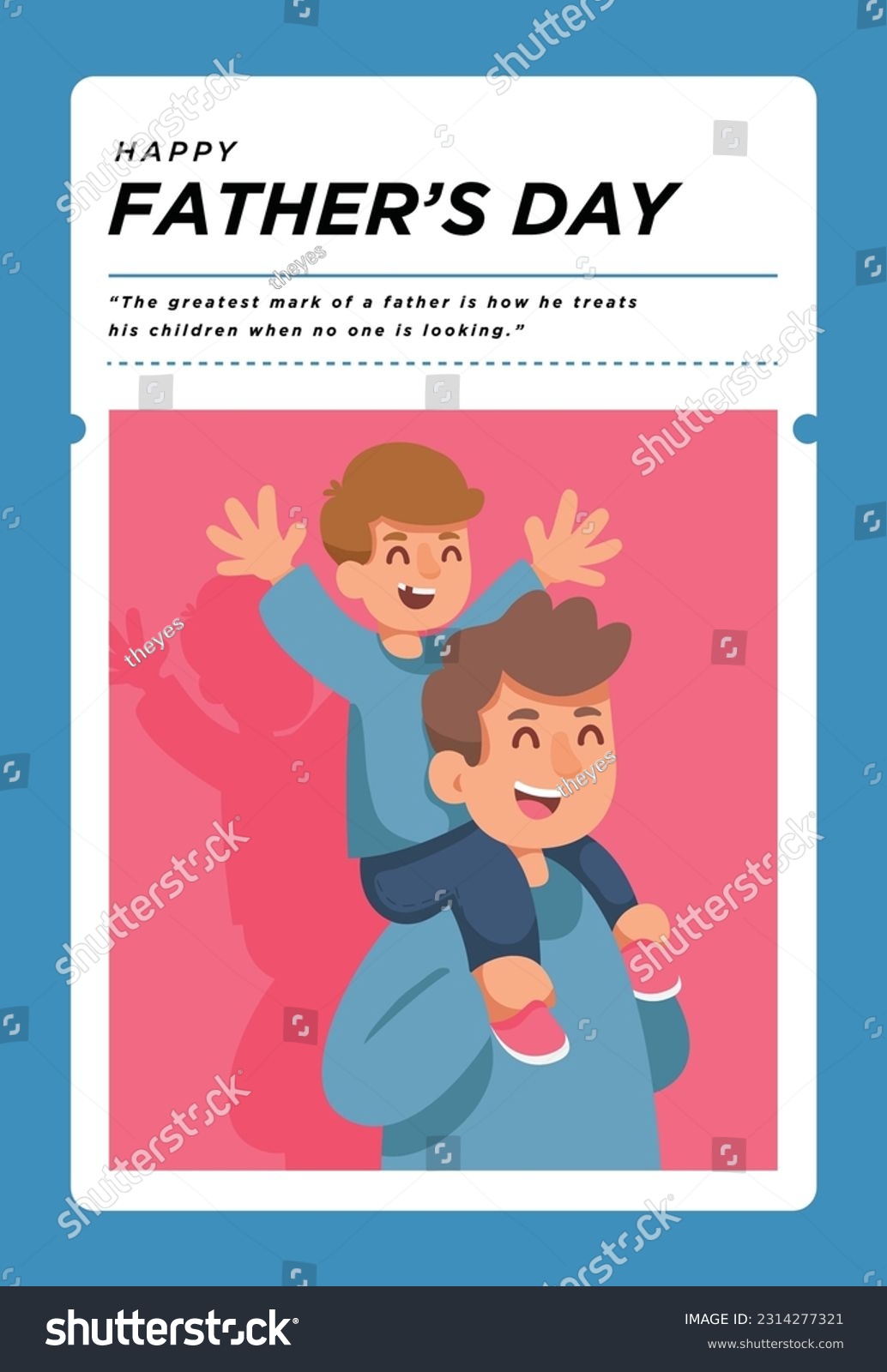 Set of Father's Day illustrations depict dads taking care of their children. Concept of fatherhood  parenting  and childhood in flat design. Social media poster
