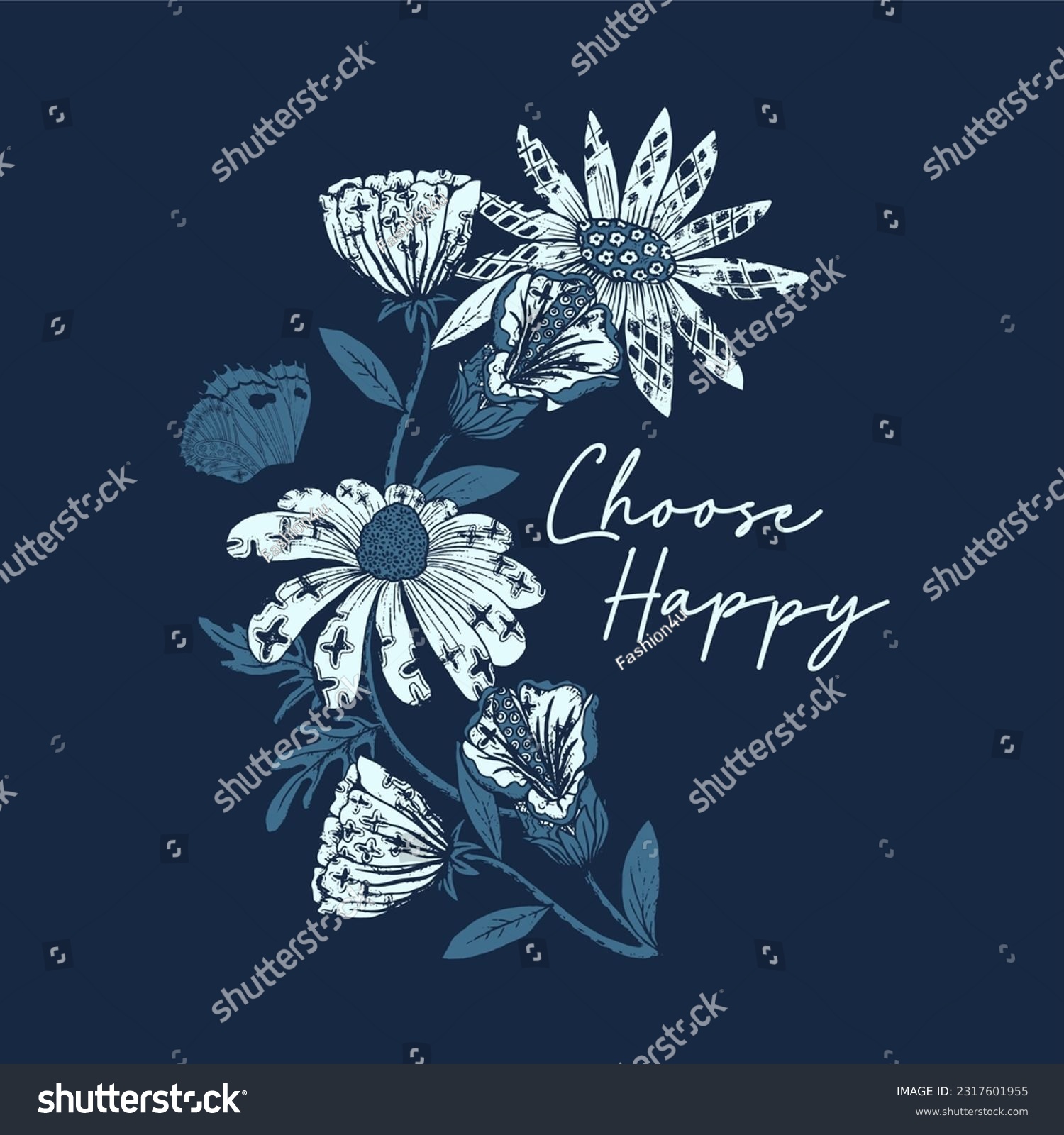 Choose happy typography slogan for t shirt printing  tee graphic design  vector illustration.