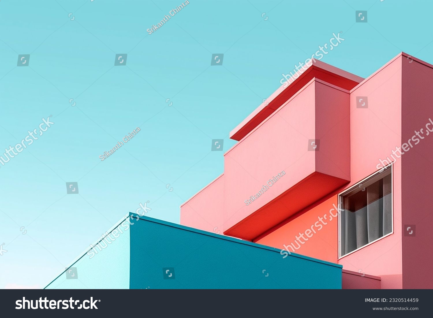 Building top view minimalistic style  aesthetic colors