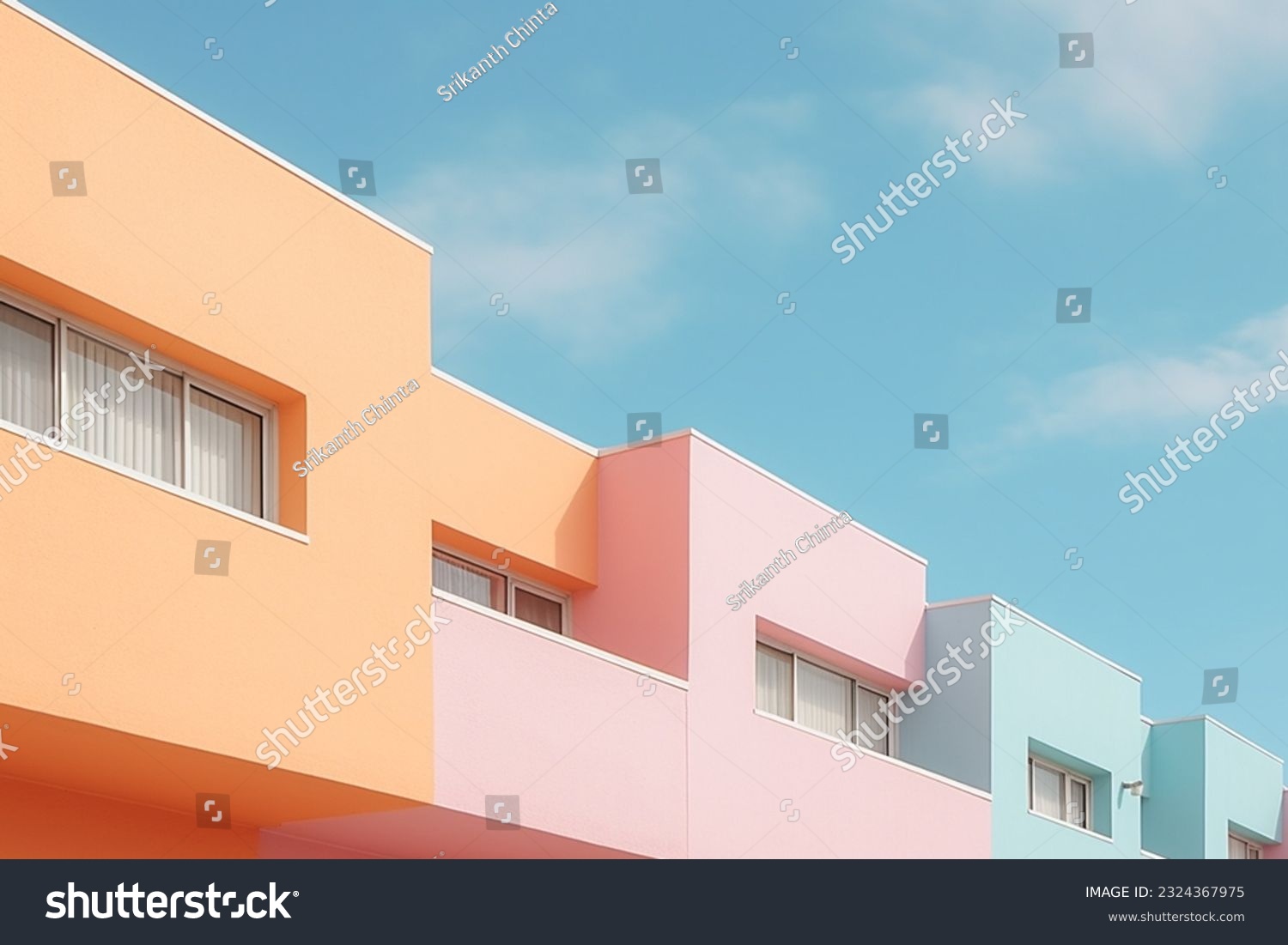Pastel color building aesthetic background