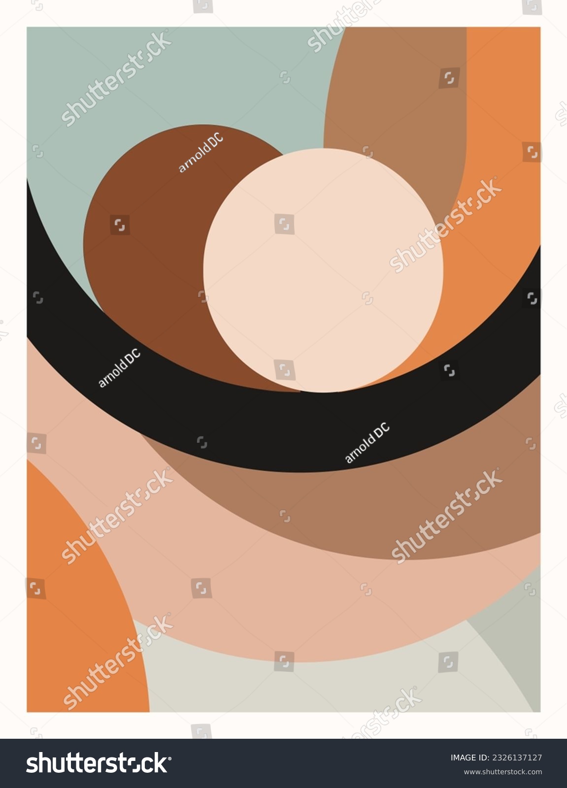 A mid century art print  abstract wall art using a tetradic color palette   Adobe Illustrator  hand-drawn  digital painting  retro aesthetic  minimalism  postcard or brochure cover design