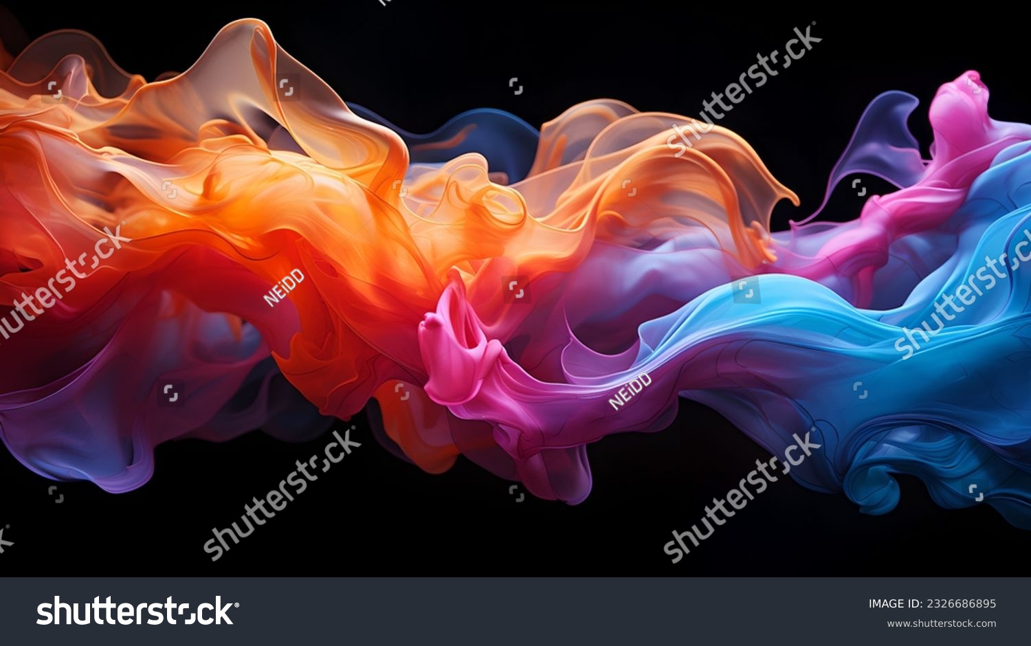 Singular intricately flowing colored smoke stream digital painting.