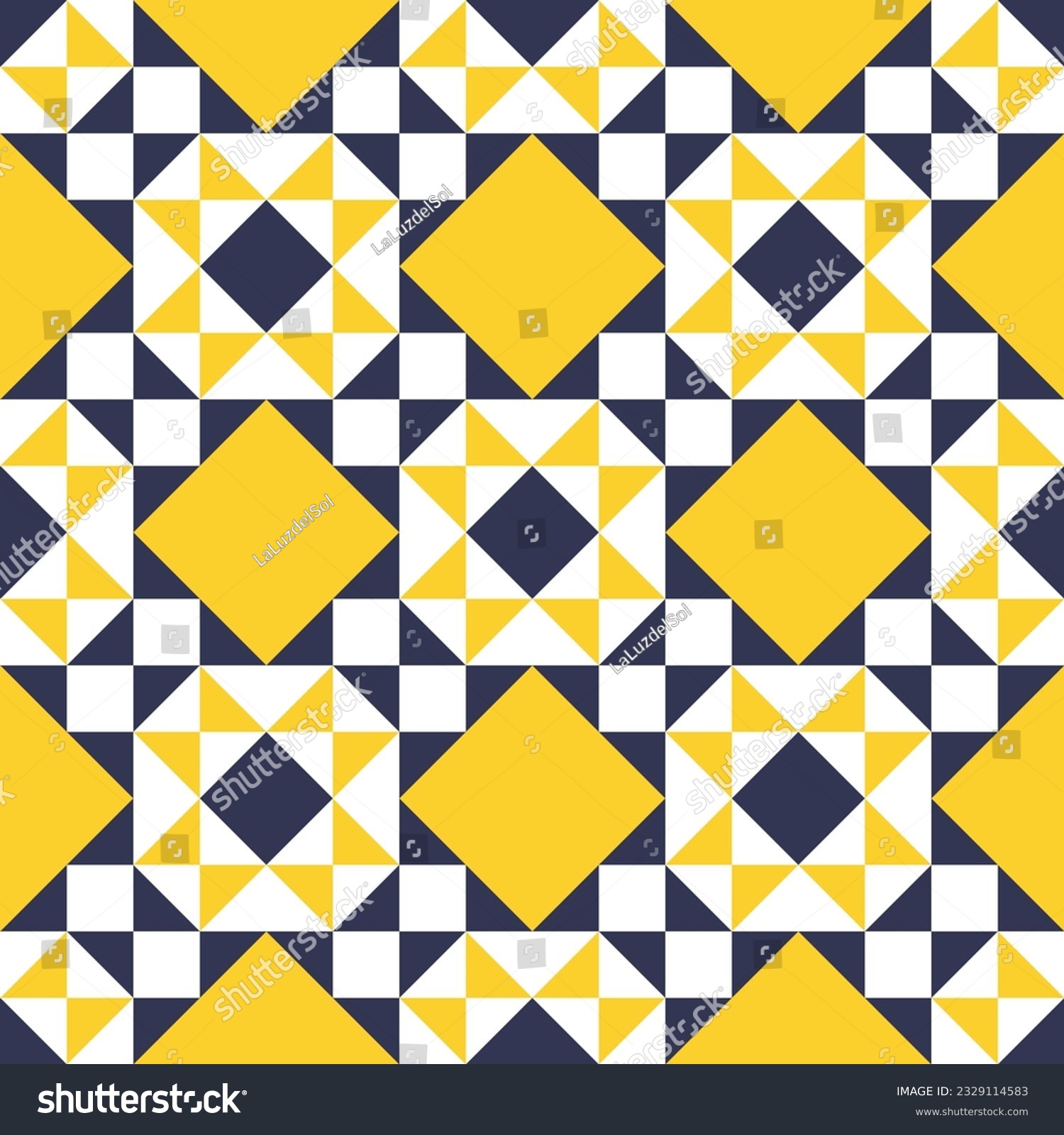 Seamless abstract geometric pattern in yellow and blue design for ...