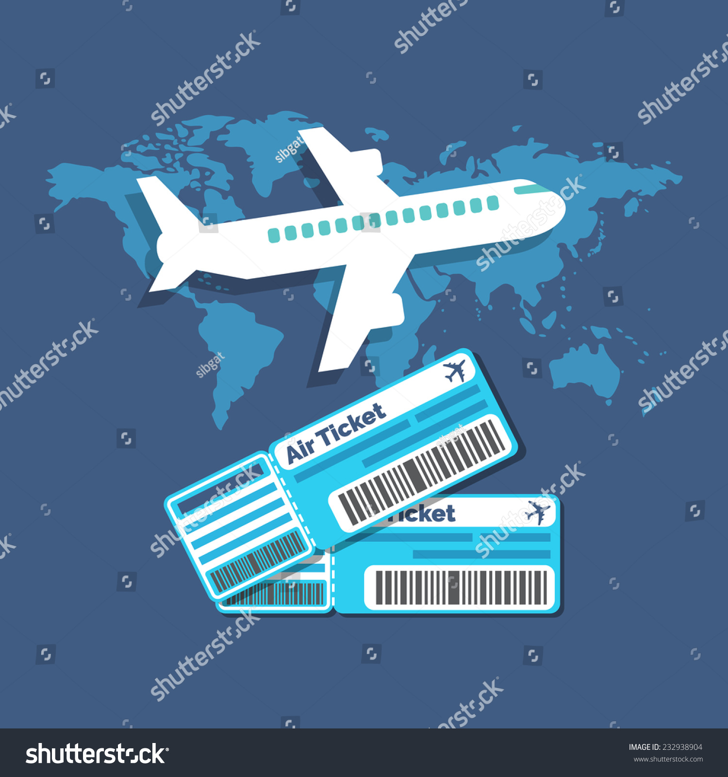 Traveling  Ticket booking concept. Colorful flat design icon.  Vector illustration
