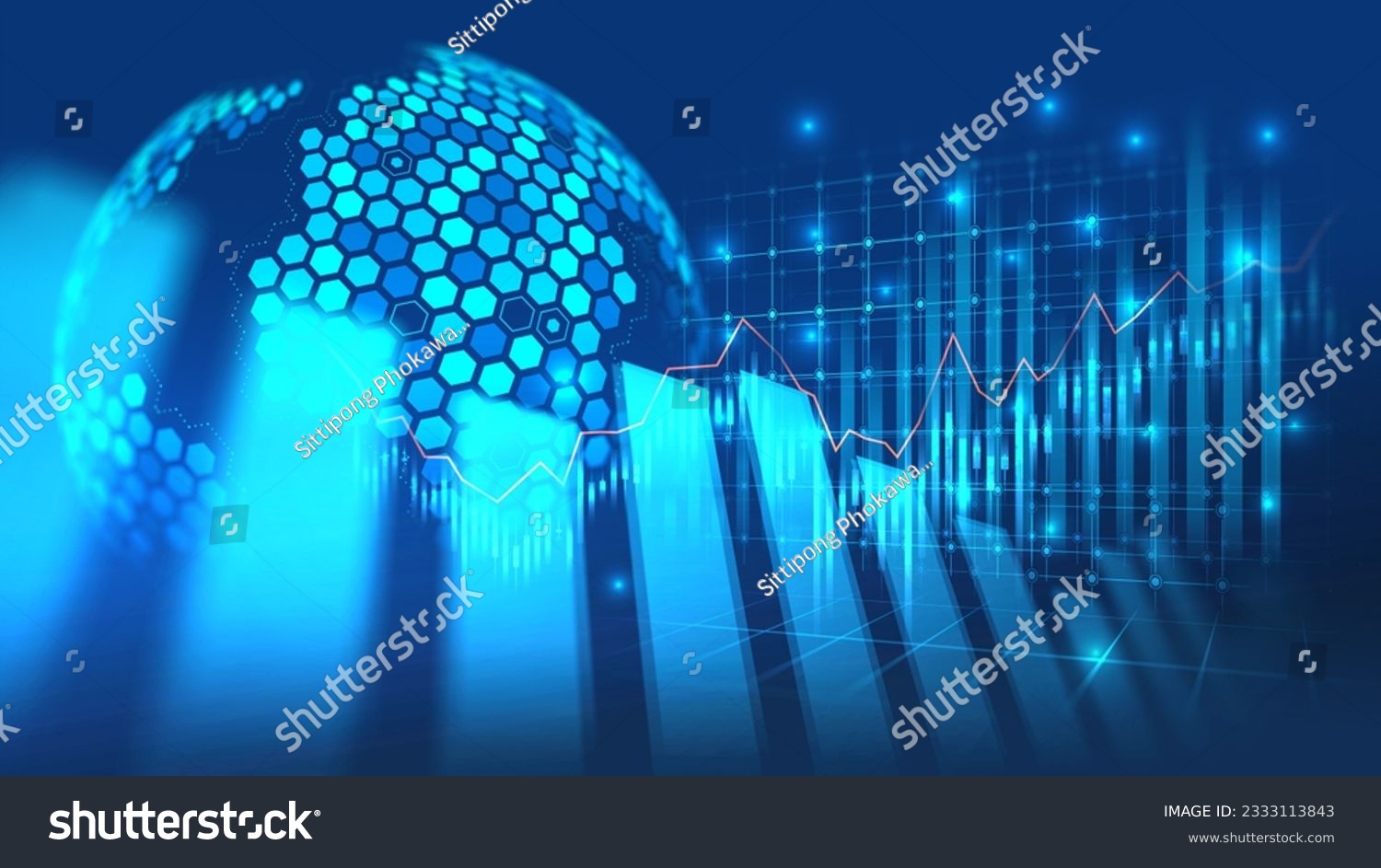 Stock market or forex trading graph in futuristic concept suitable for financial investment or Economic trends business idea and all art work design. Abstract finance background