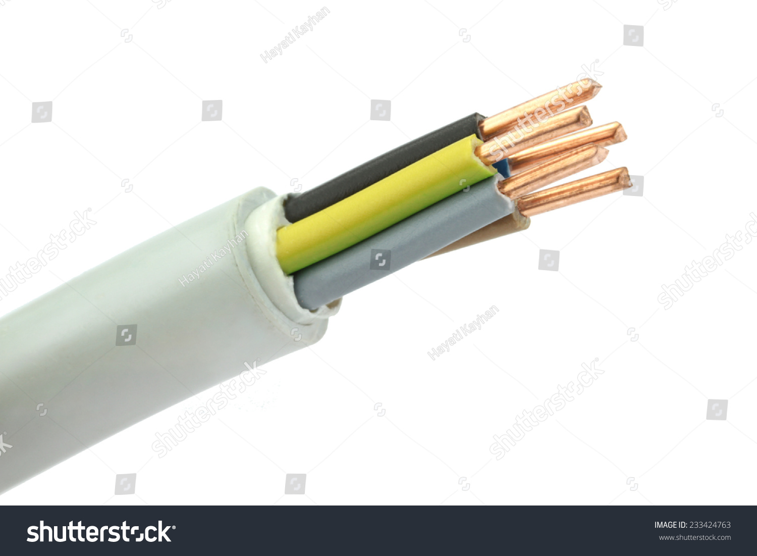 electric cable on a white background