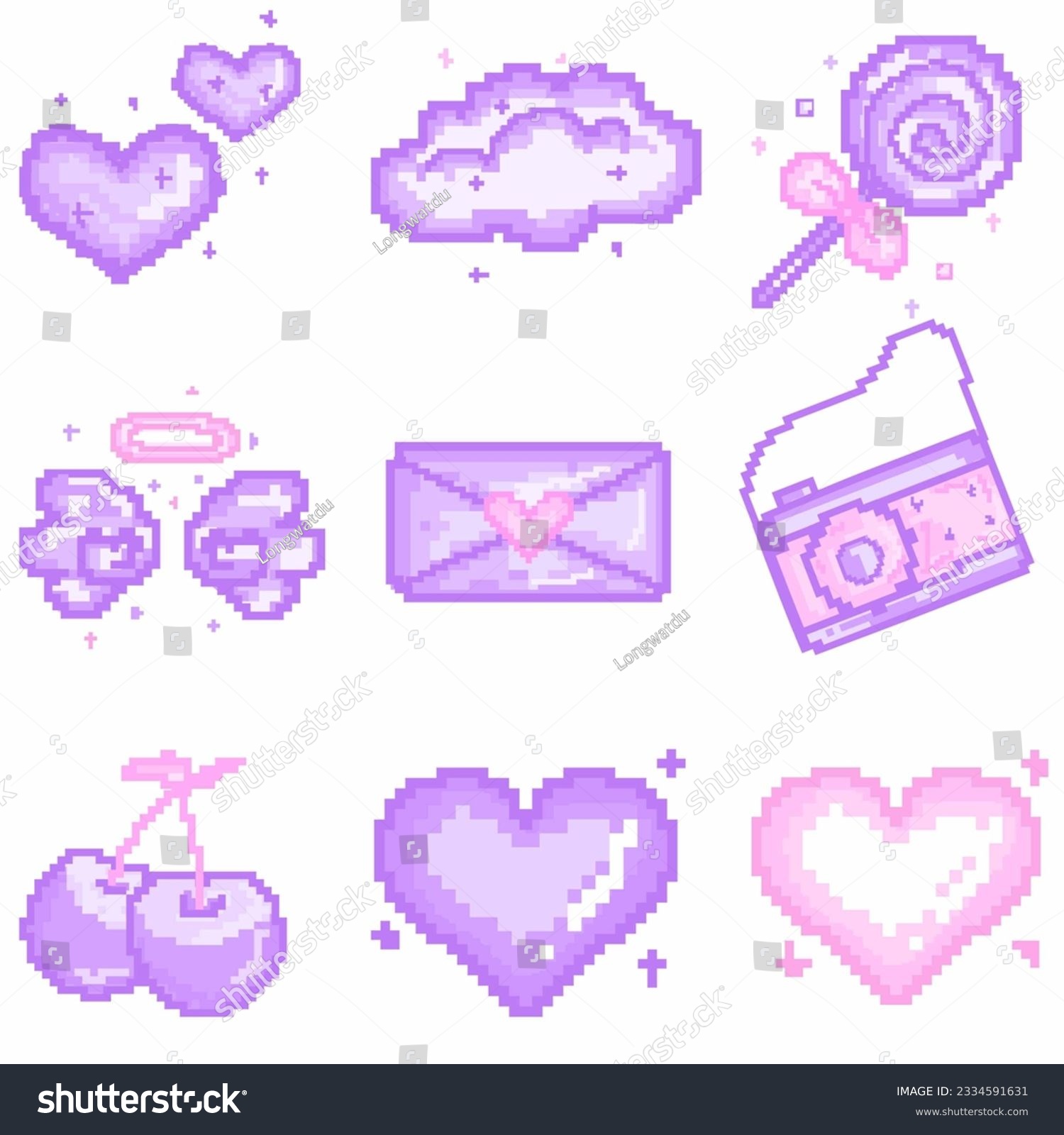 various drawings in pixel lines