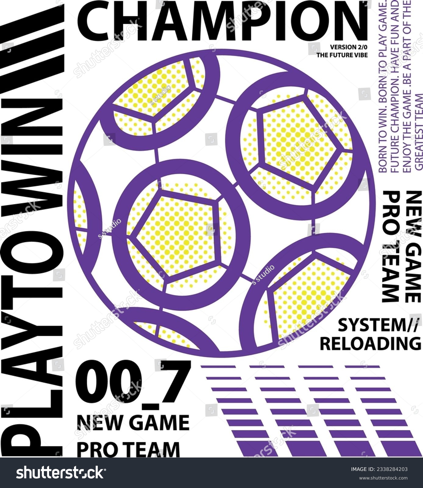 bright hand drawn football print with goal ball   a slogan. Print for textiles  t-shirts  children's clothes. Isolated on white
