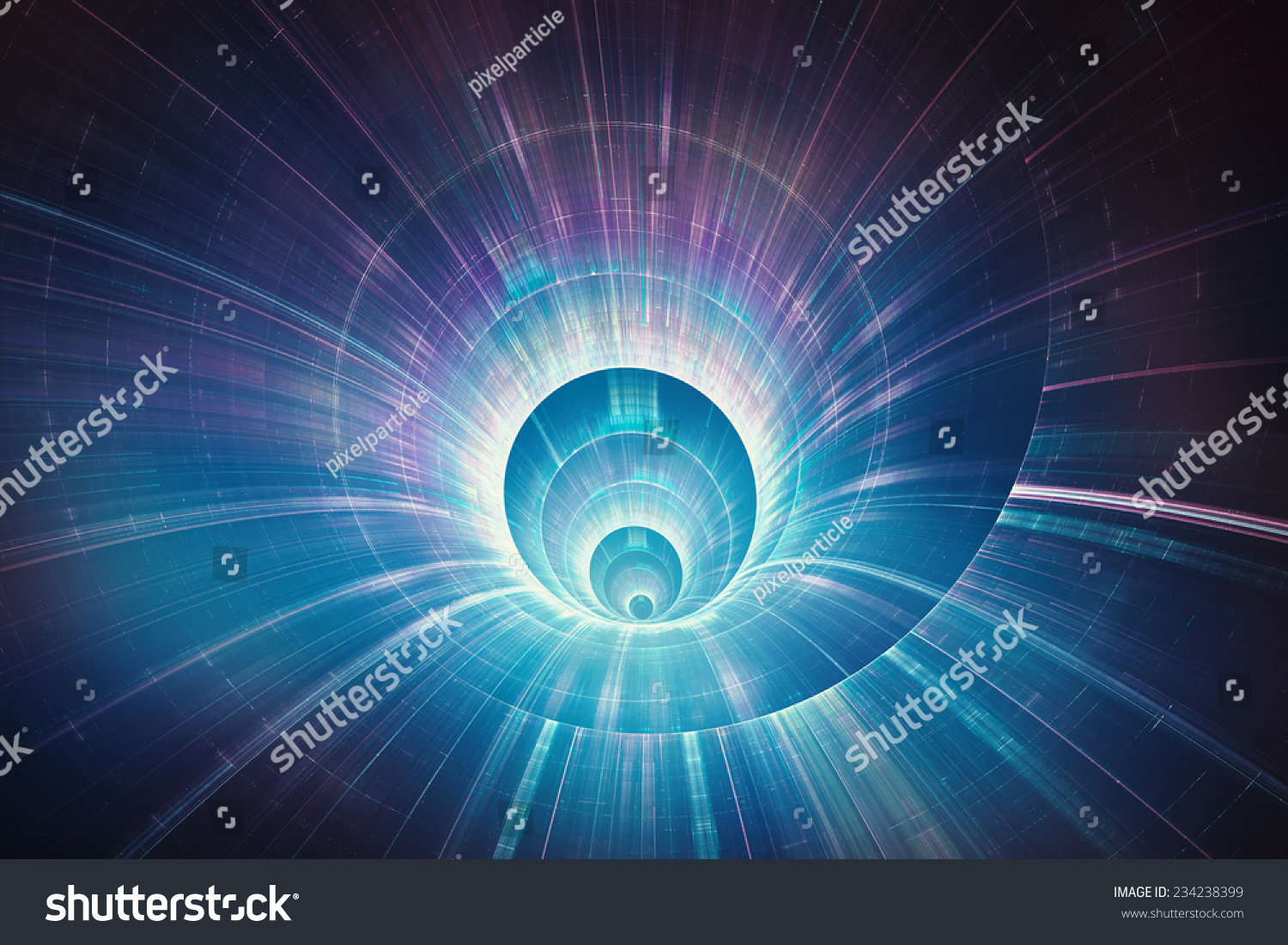 Colorful 3D speed tunnel warp