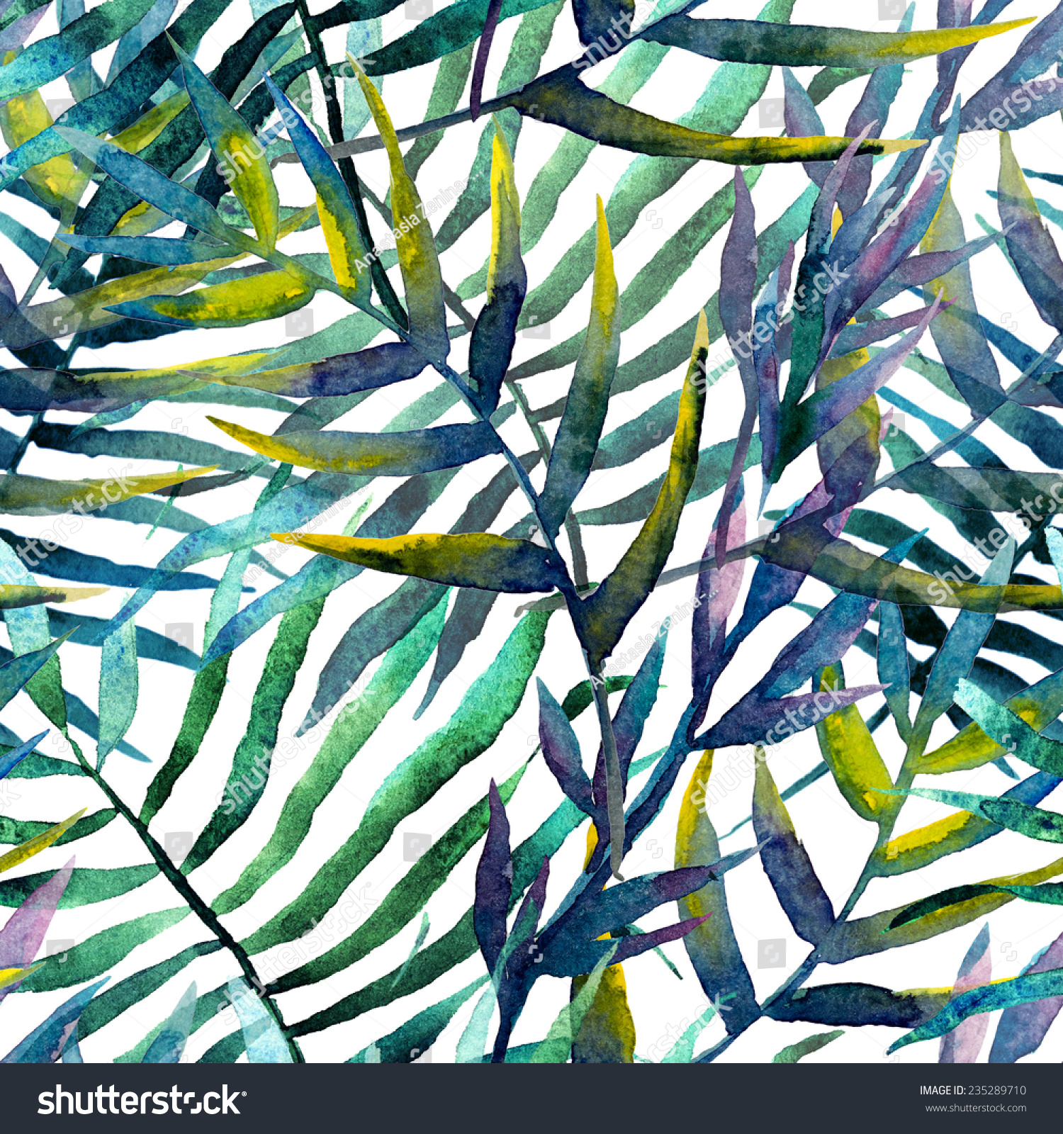 leaves  watercolor  abstract
