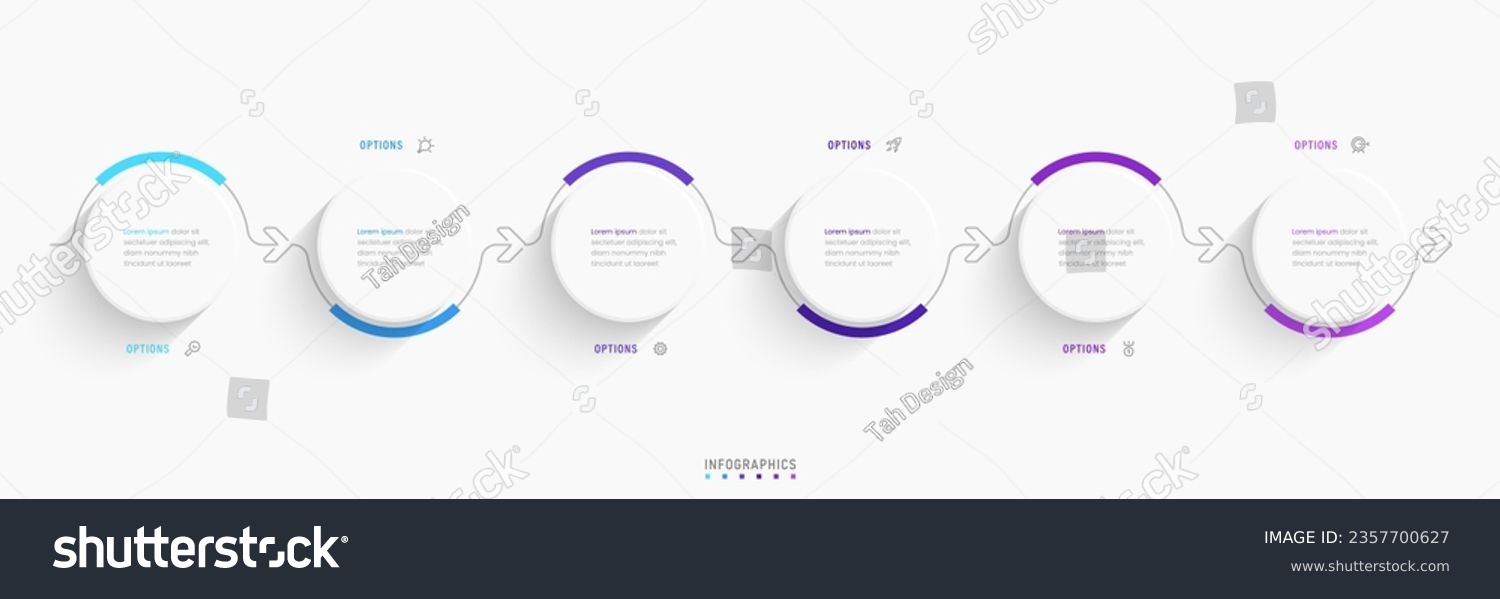 Vector Infographic label design template with icons and 6 options or ...